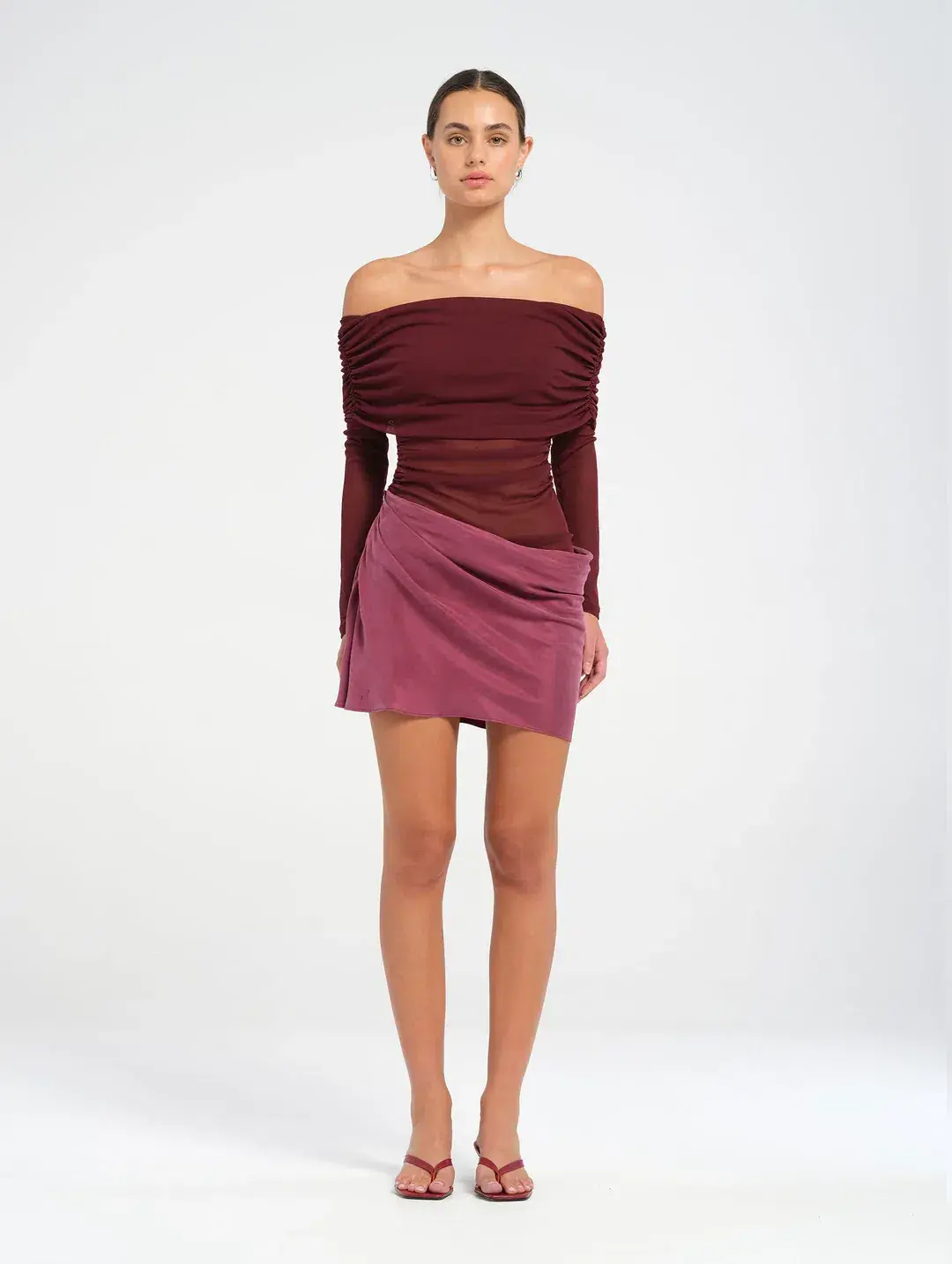 Benni Luca Mini Dress Plum Size AU 8 - Image 1