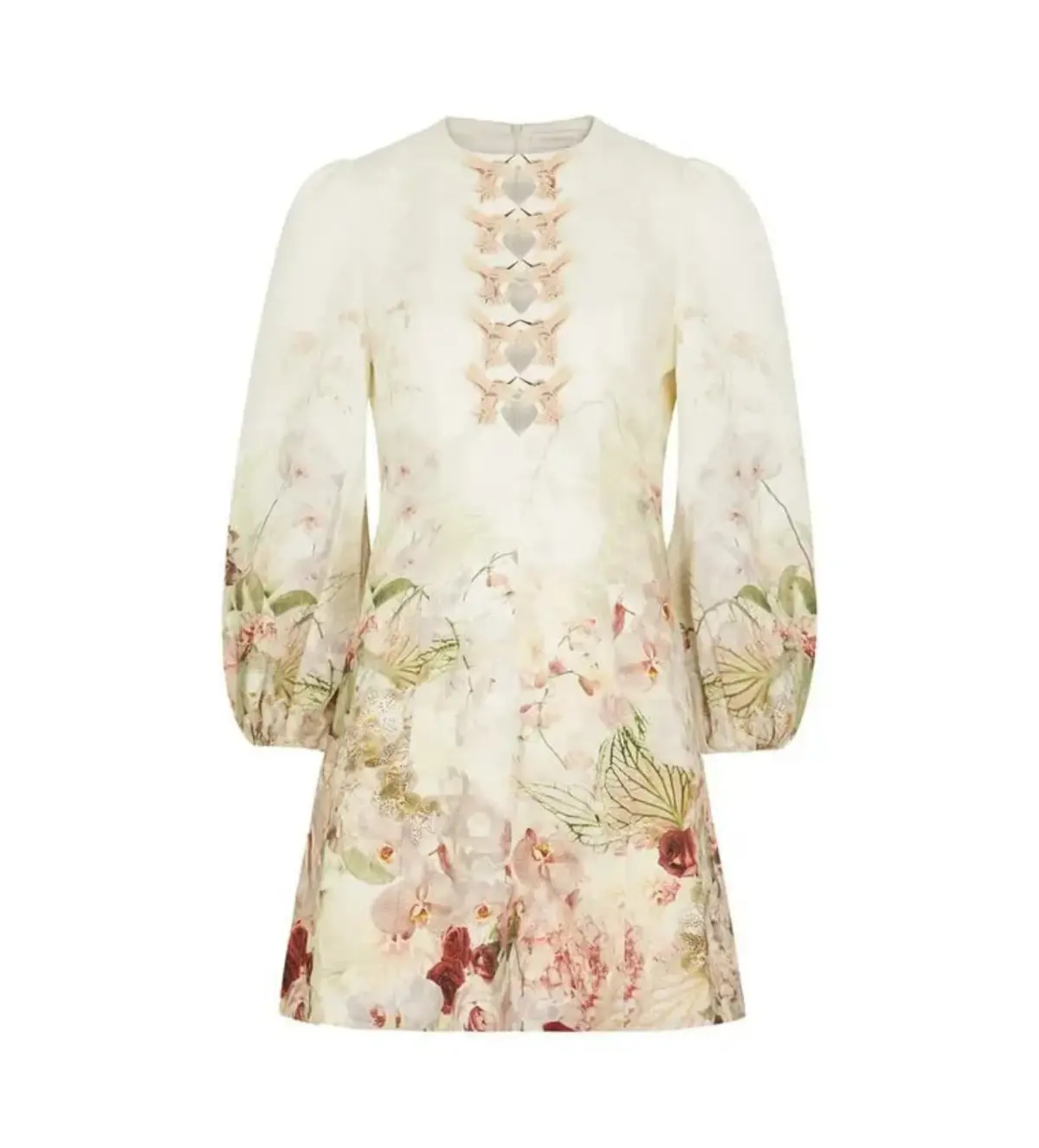 Zimmermann	Dancer Hammingbird  Linen Mini Dress Ivory Size 3/Au 14 - Image 2