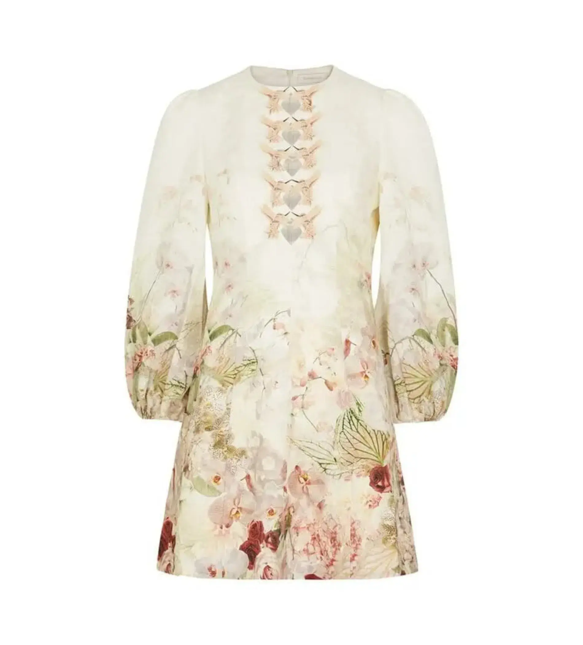 Zimmermann	Dancer Hammingbird  Linen Mini Dress Ivory Size 3/Au 14 - Image 2