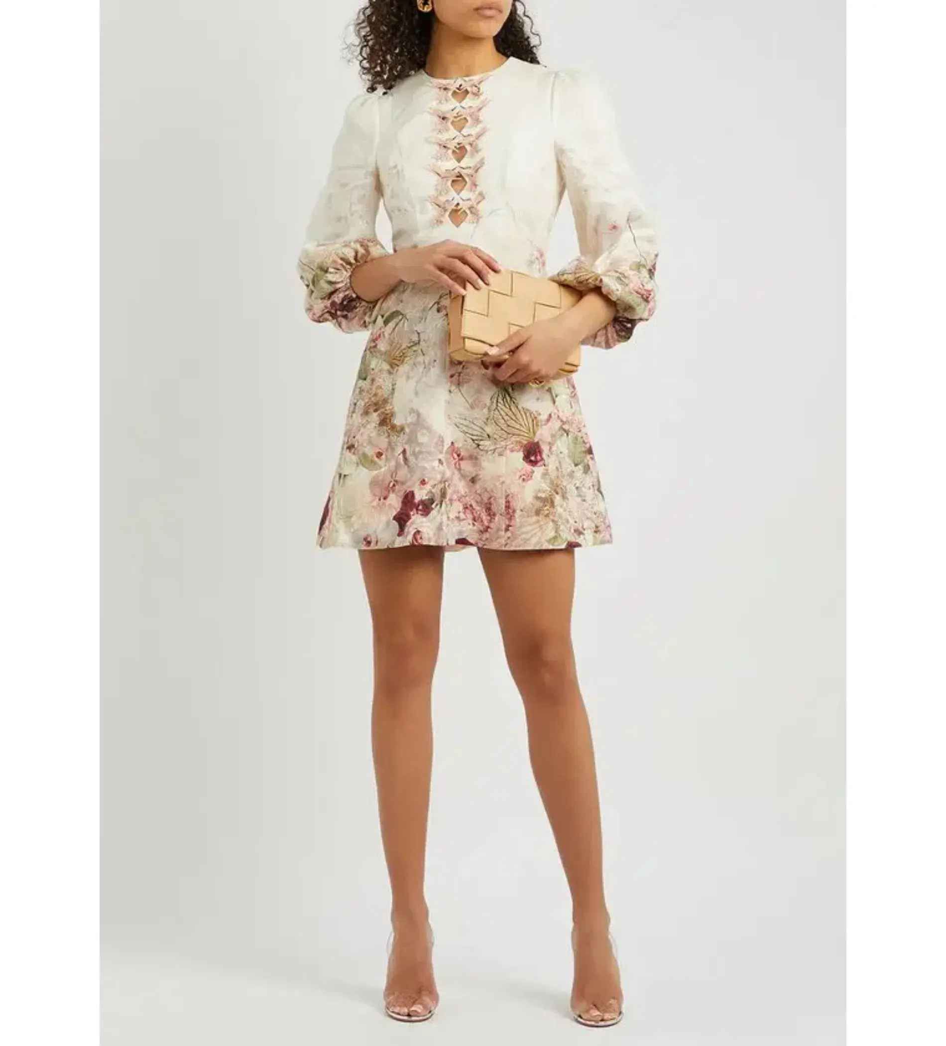 Zimmermann	Dancer Hammingbird  Linen Mini Dress Ivory Size 3/Au 14 - Image 1