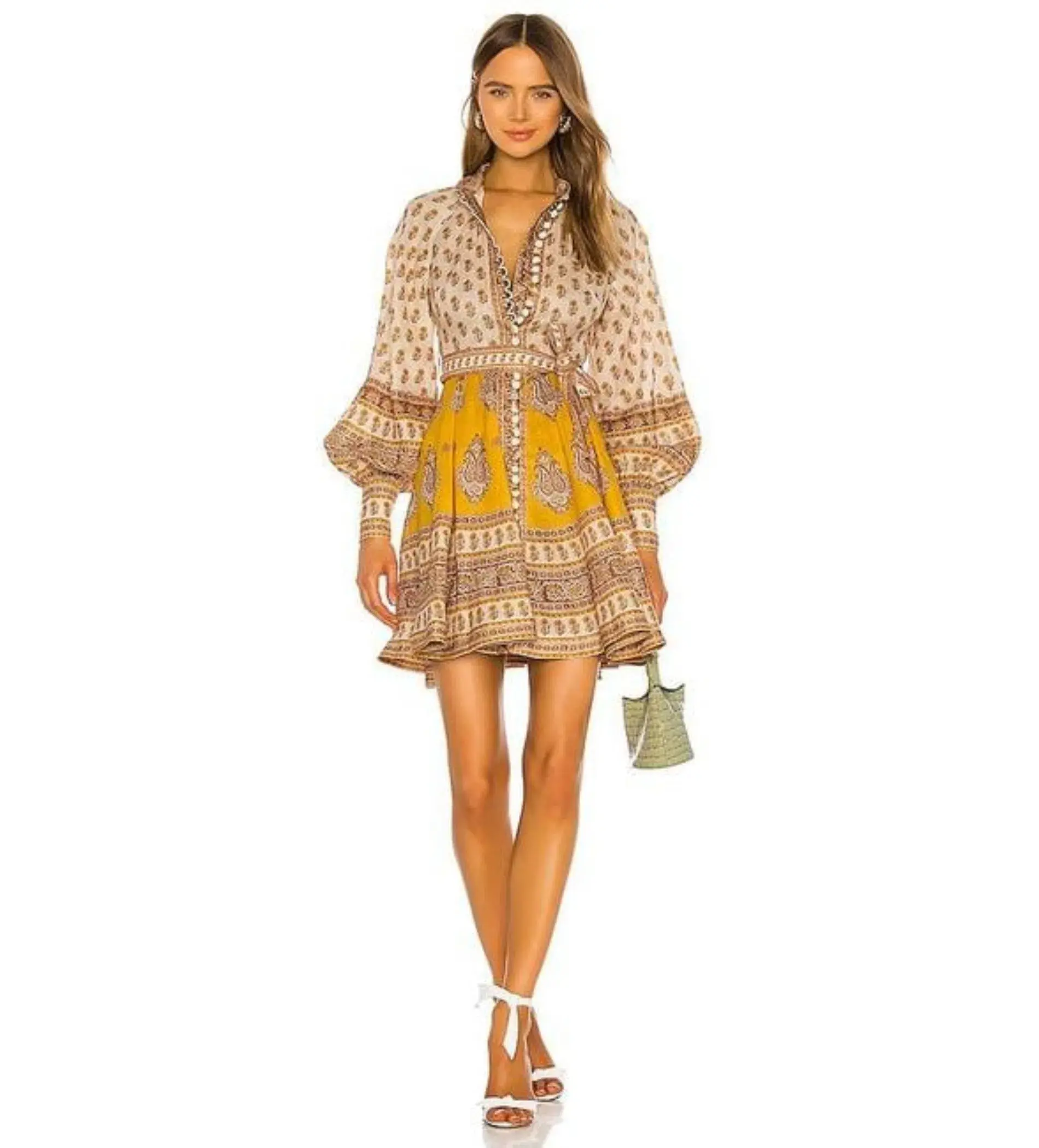 Zimmermann Bonita Buttoned Dress Print Size 0/Au 8  - Image 1