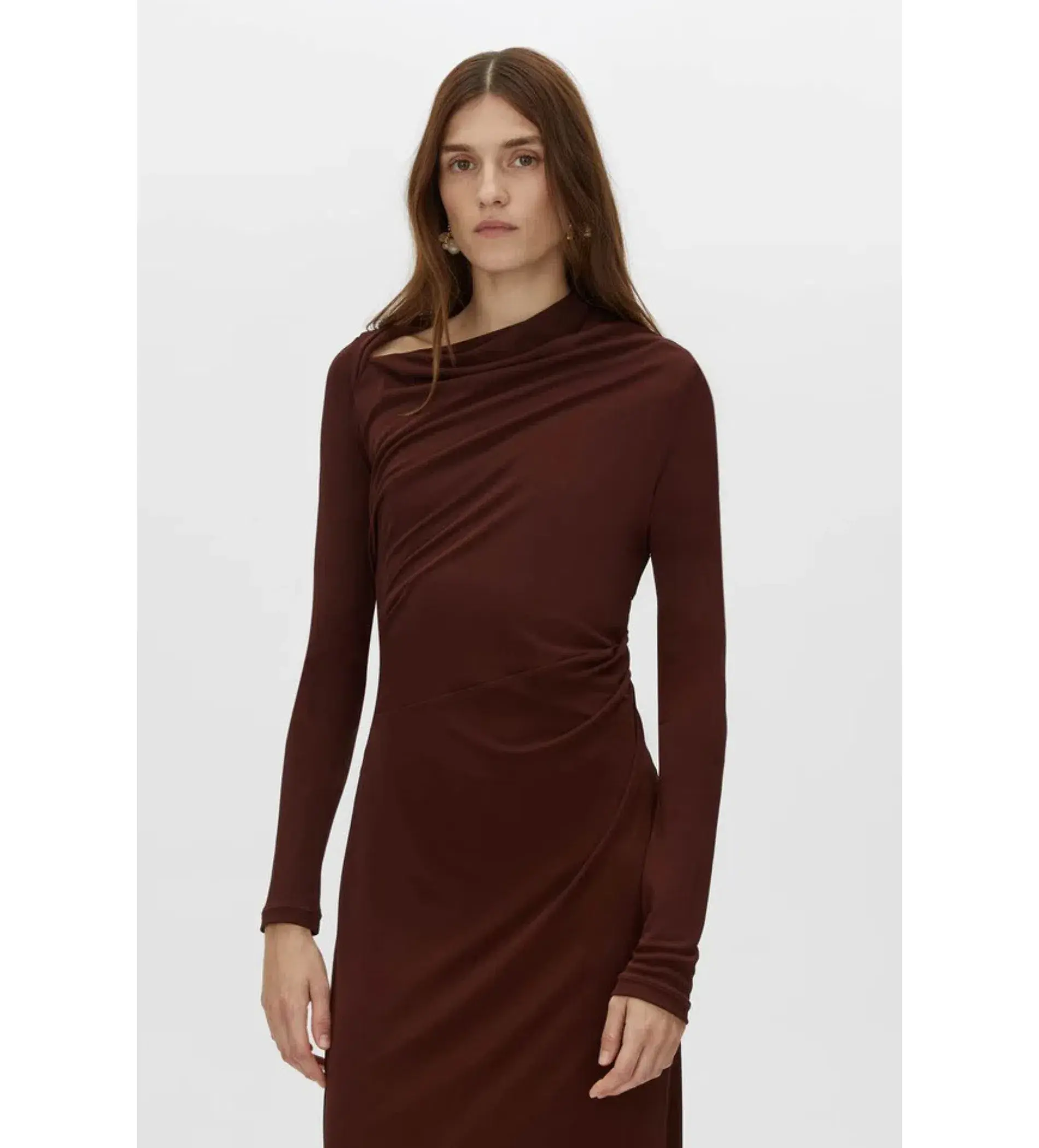 Camilla and Marc Mai Long Sleeve Midi Dress Almandine Burgundy Size AU 10 - Image 4