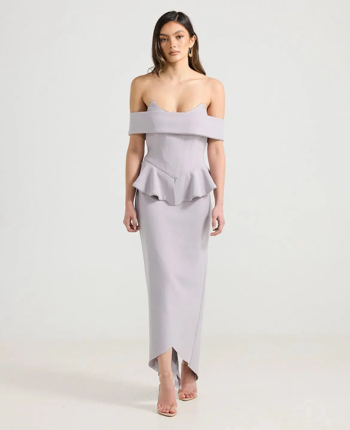 Derma Department Zendaya Gown Grey Mauve Size 16 - Image 1