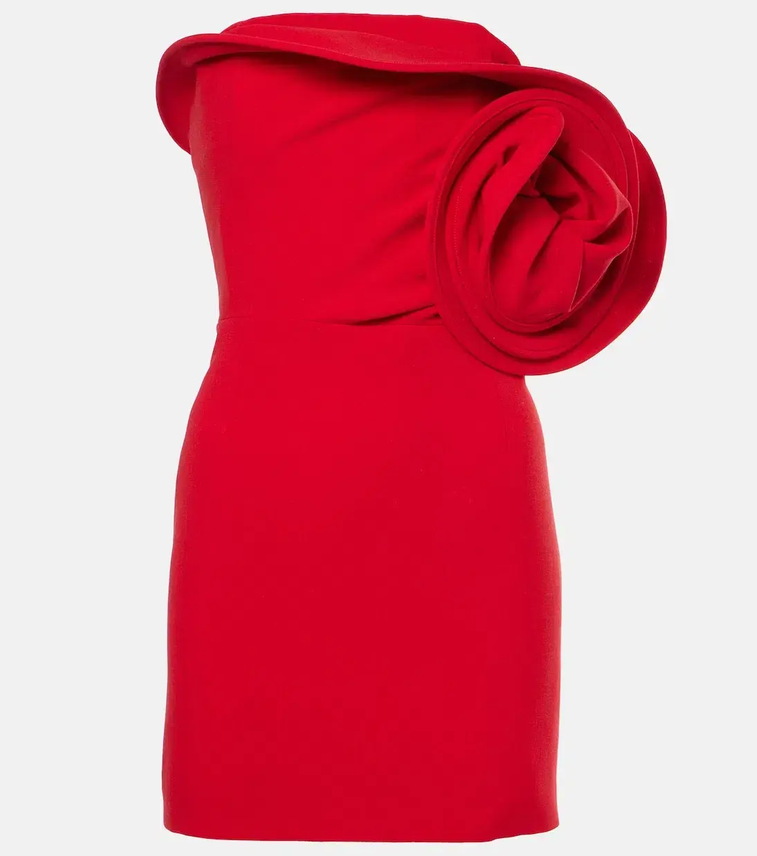 Magda Butrym Floral-appliqué Wool Blend Mini Dress Red Size 6 - Image 1