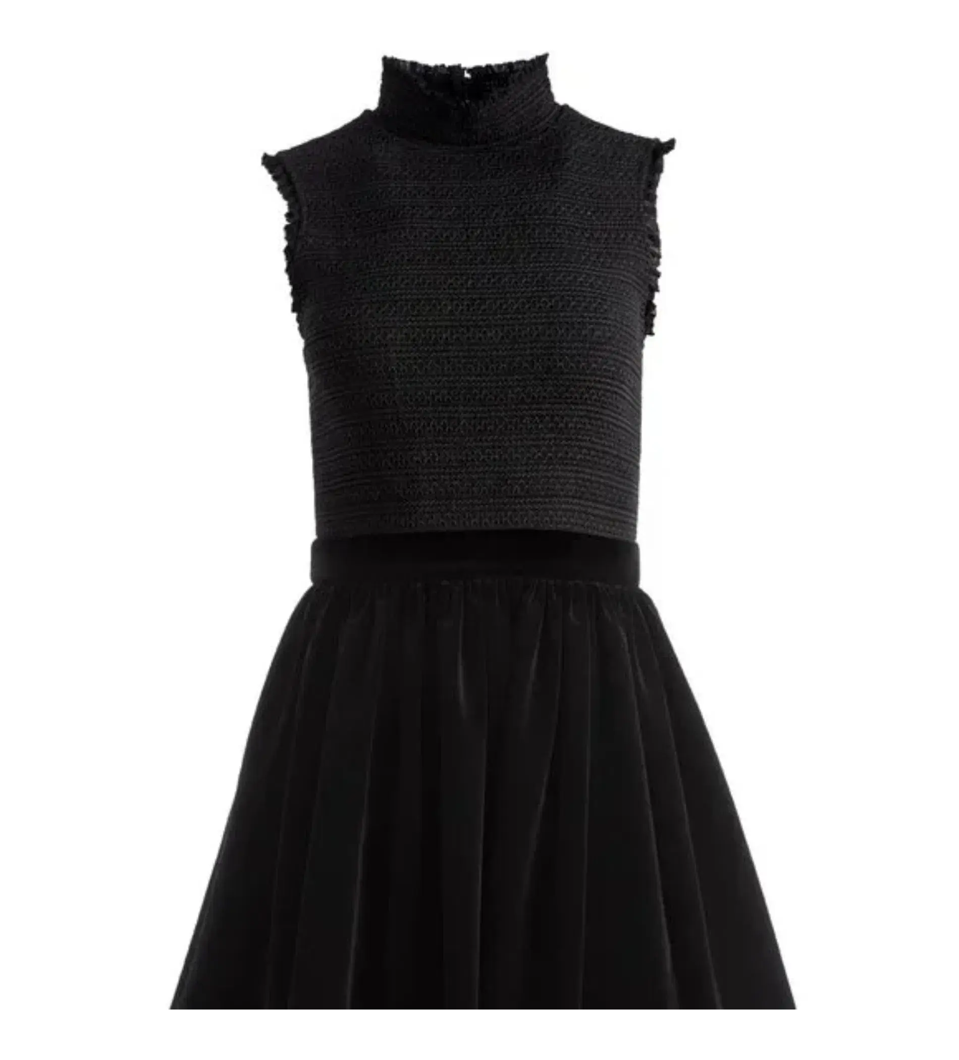 Alice & Olivia Barrett Shirred Crepe and Velvet Mini Dress Size AU 12 - Image 6