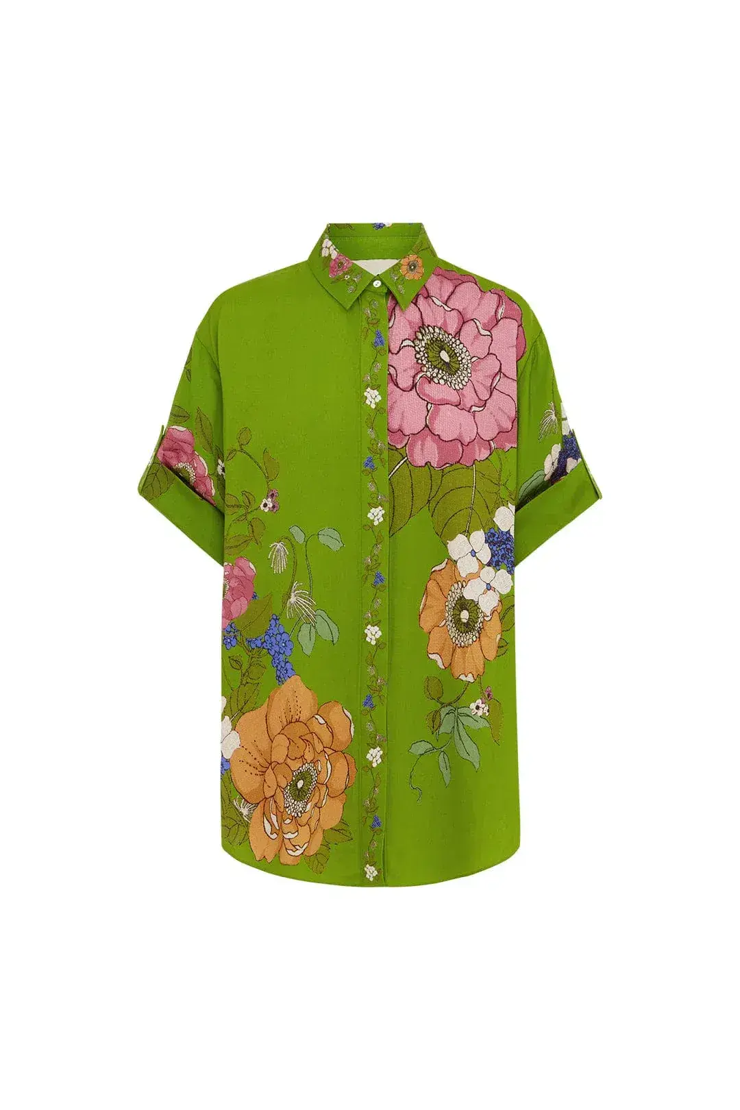 Alemais Olivia Shirt and Pant Set Green Floral Size 12 - Image 4