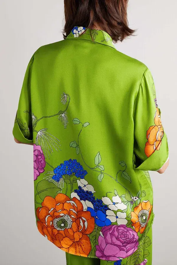 Alemais Olivia Shirt and Pant Set Green Floral Size 12 - Image 3
