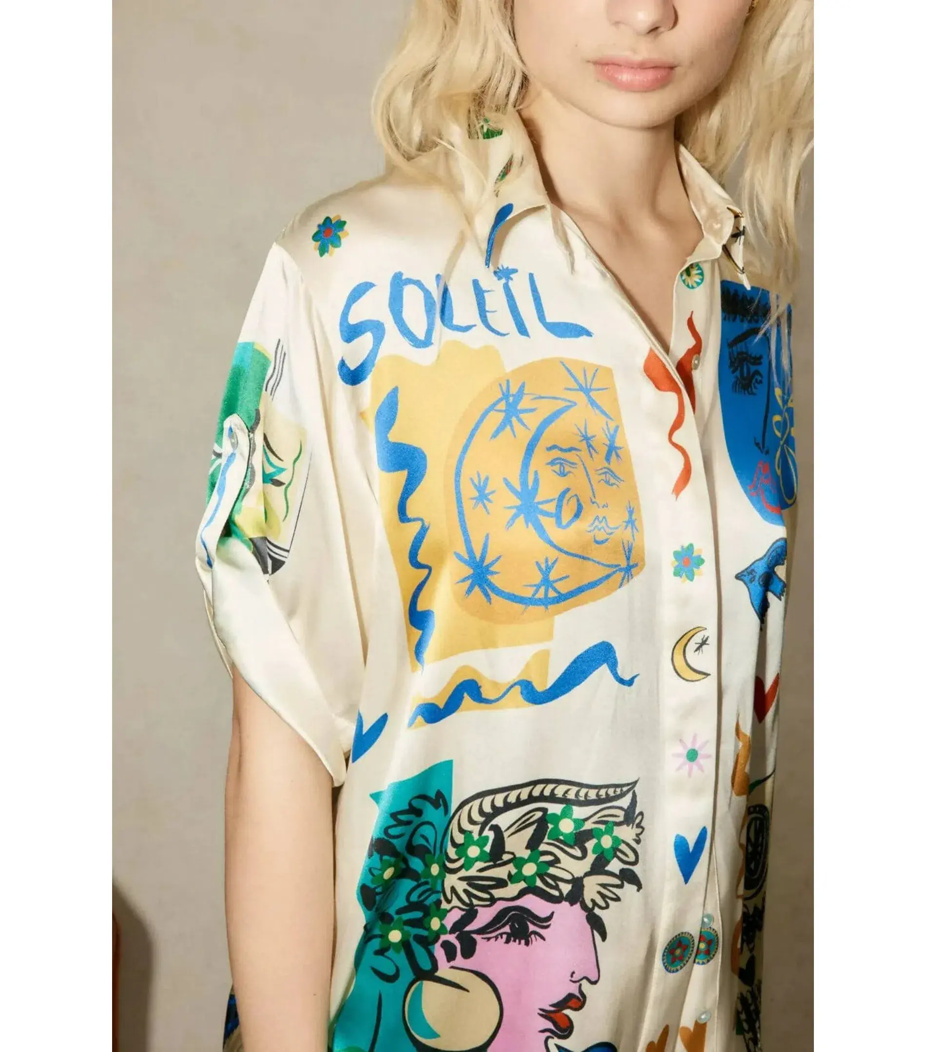 Alemais Soleil Oversized Shirt and Pants Set Print Size 12/L - Image 4