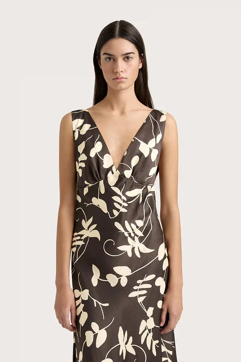 Faithfull The Brand Amiens Maxi Dress in Brown Print Size XS / AU 6 - Image 4