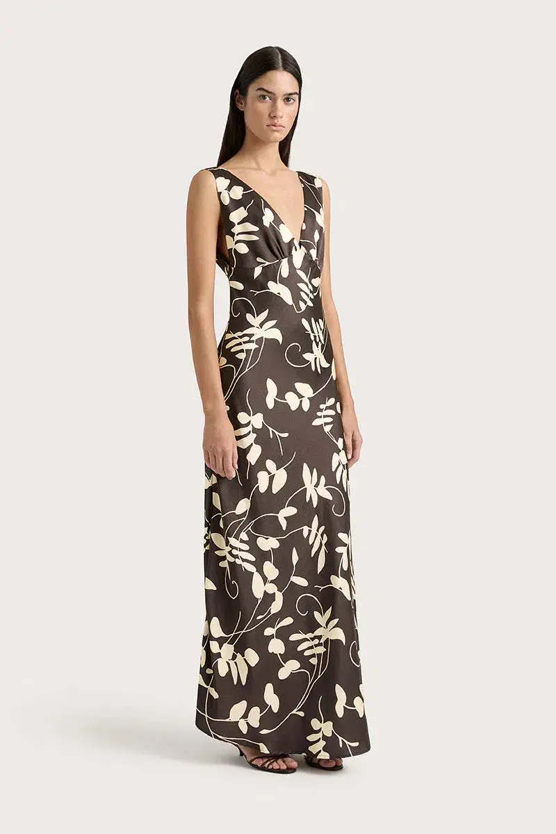 Faithfull The Brand Amiens Maxi Dress in Brown Print Size XS / AU 6 - Image 2