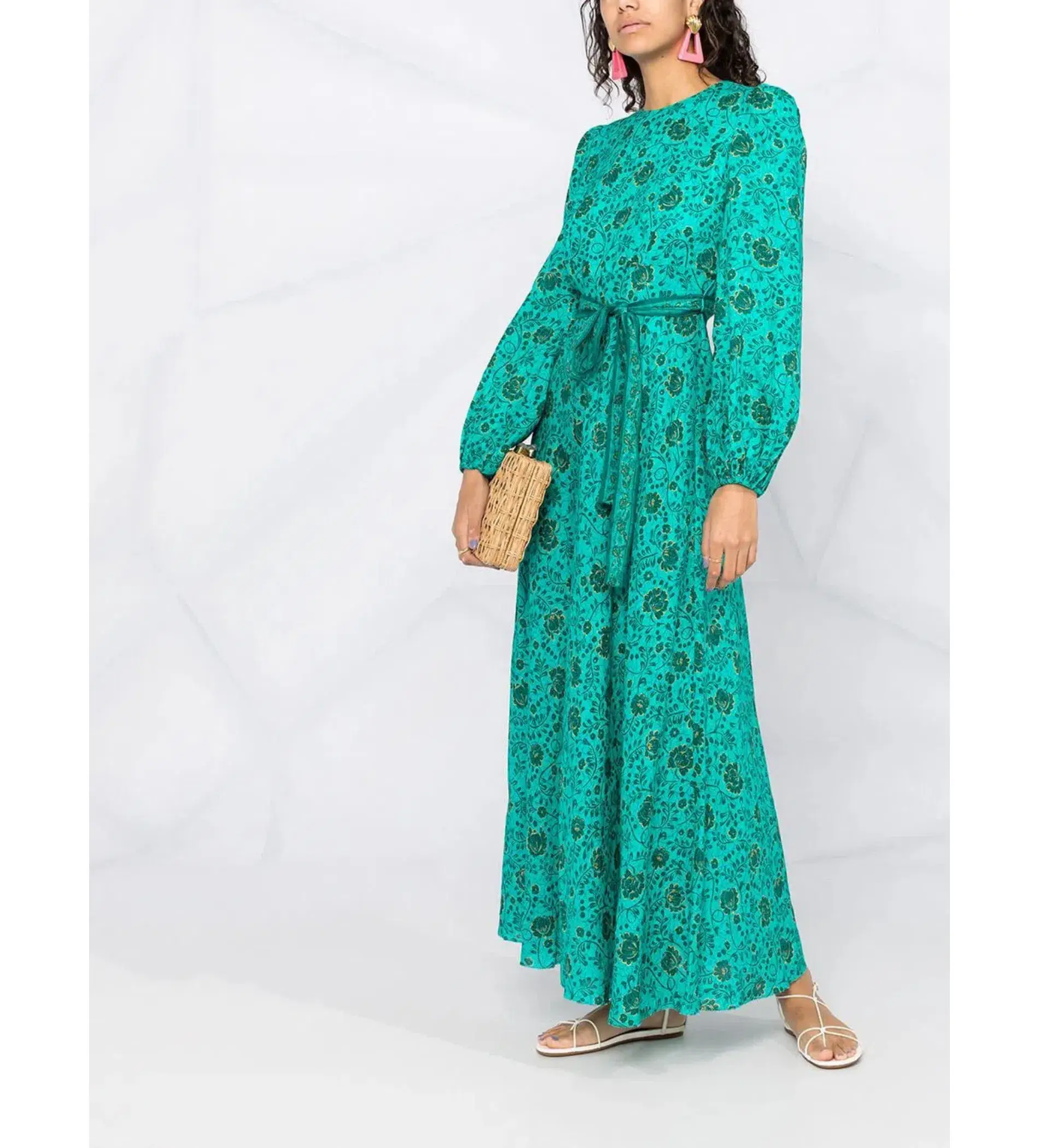 Zimmermann Lulu High Neck Dress Jade Floral Size 0/Au 8  - Image 1