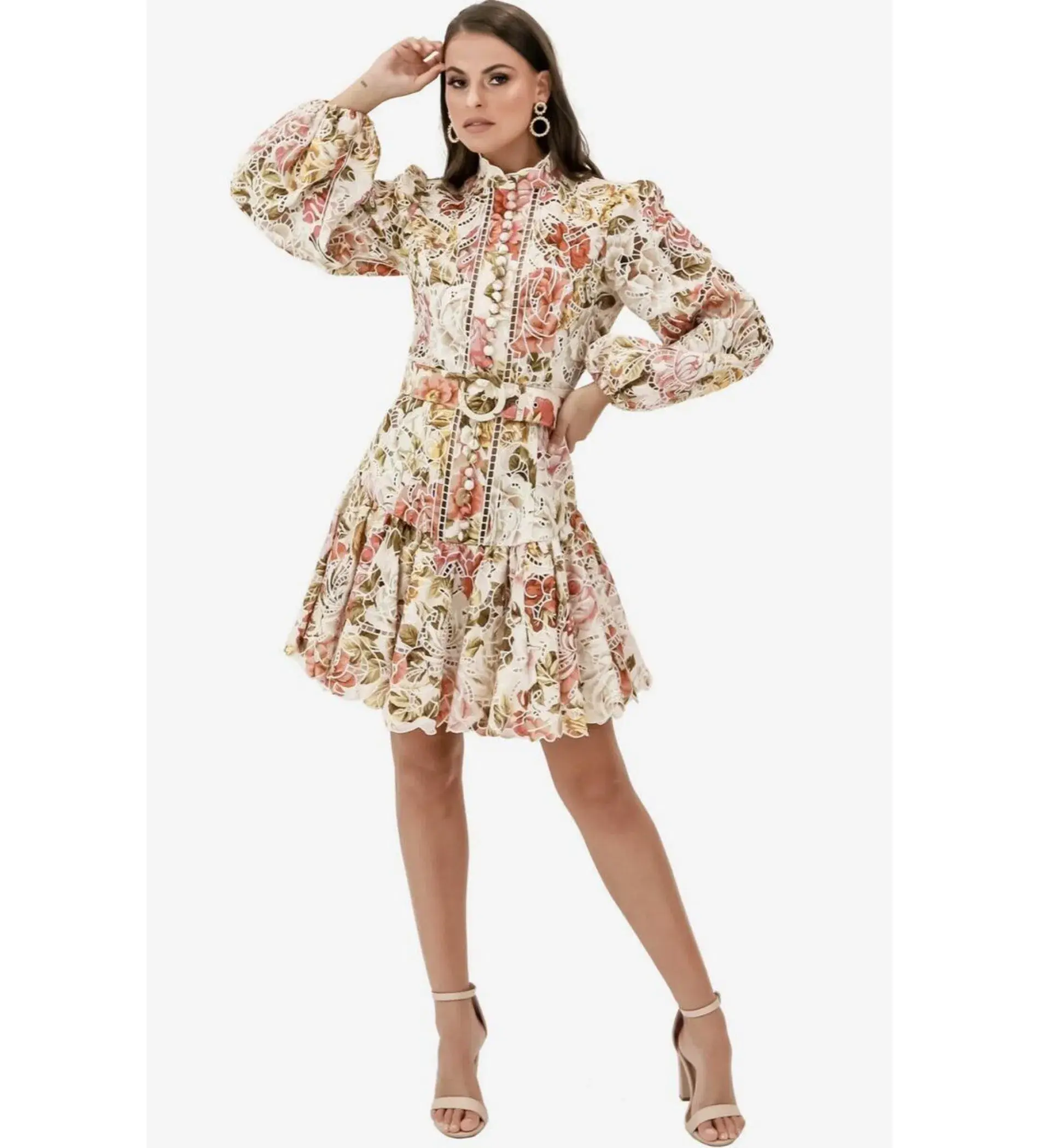 Zimmermann Bonita Embroidered Shart Dress Multi Size 1/ Au 10  - Image 1