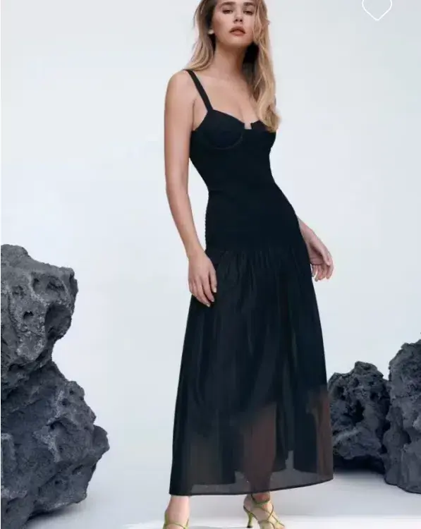 Scanlan Theodore Cotton Bralette Midi Dress Black Size 6 - Image 5