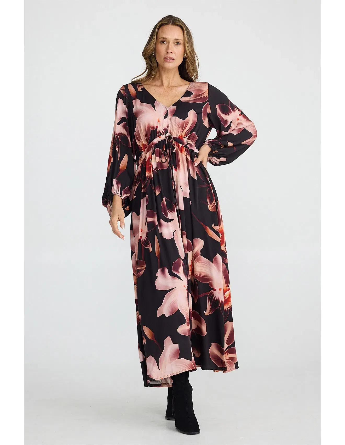 Brave + True Sunshine Midi Dress Night Orchid Size AU 12 - Image 1