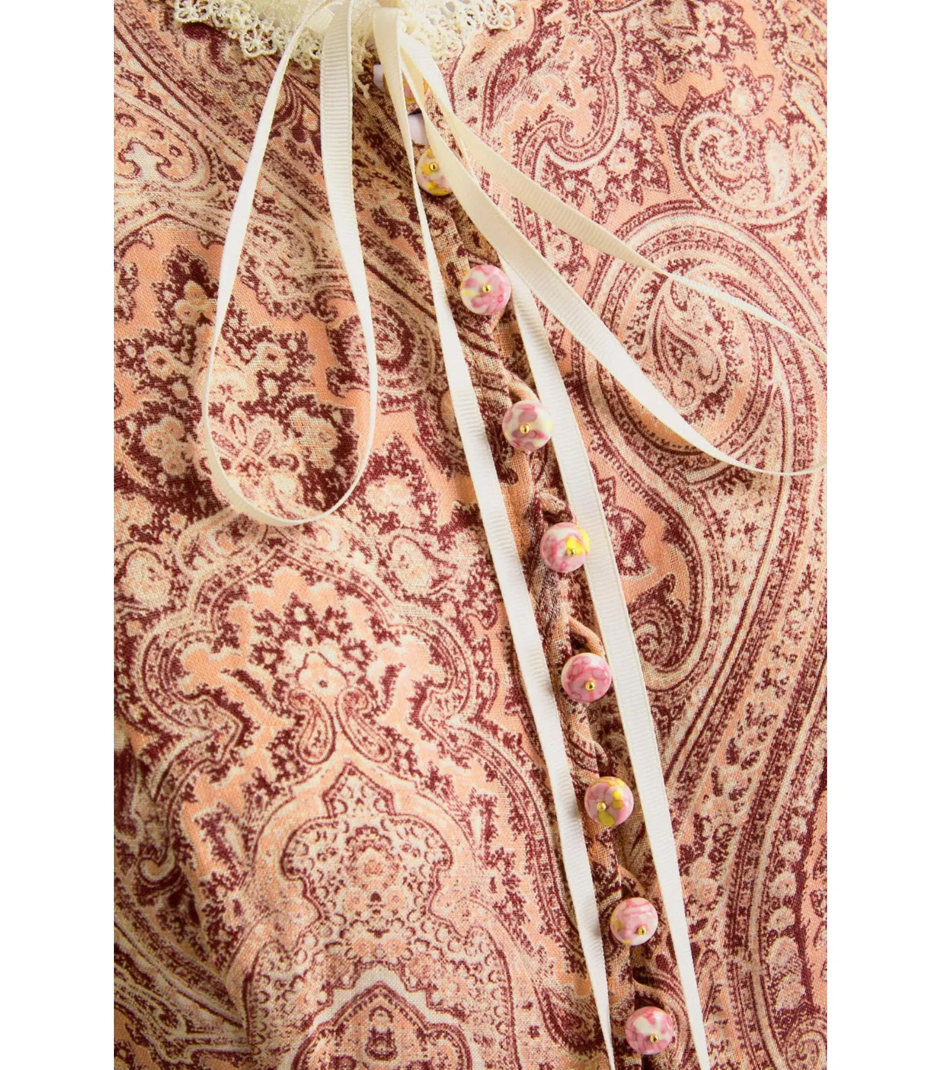  Zimmermann The Wonderland Frilled Midi Dress in Blush Paisley Size 1 / AU 10 - Image 4