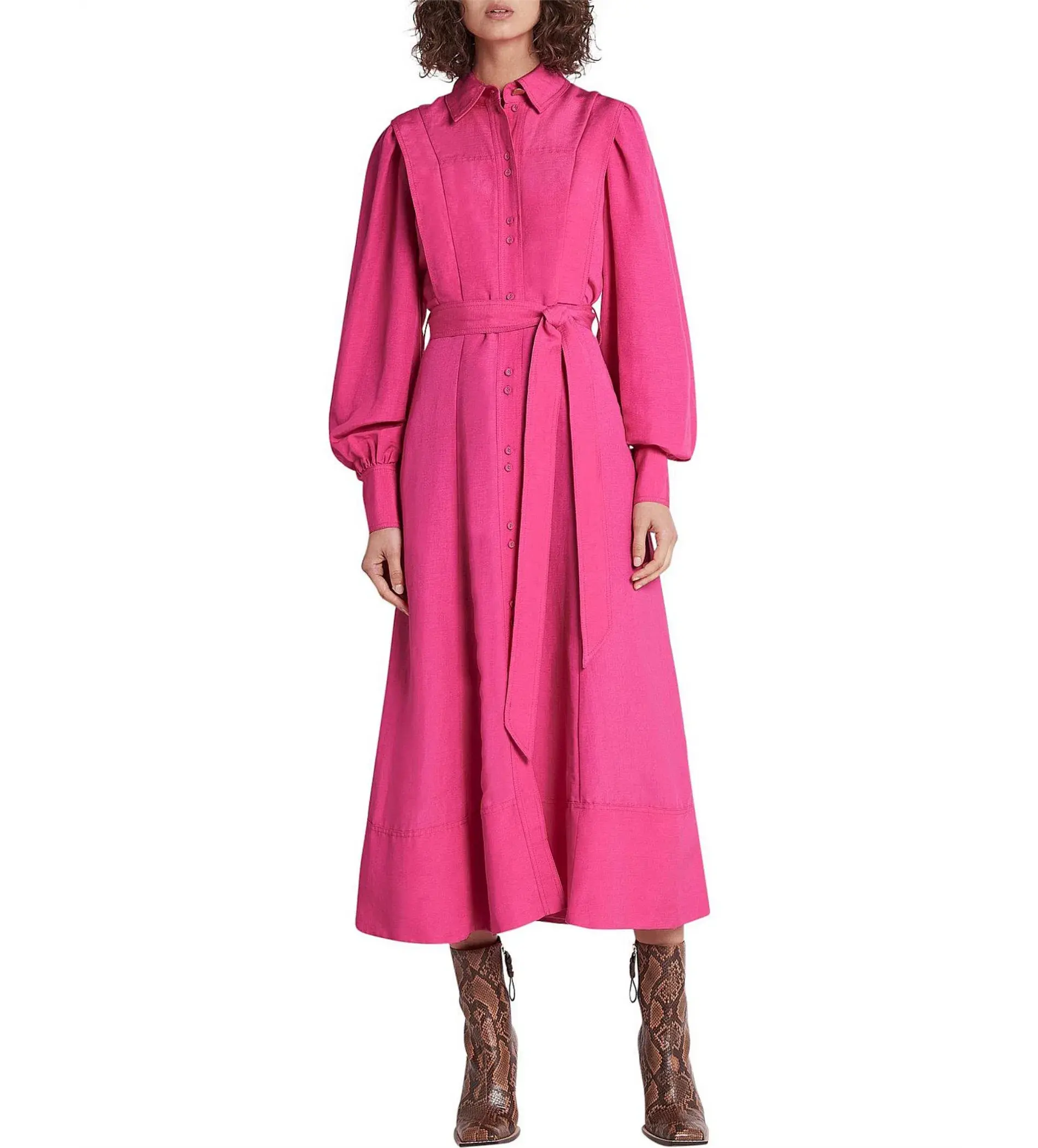 Aje Admiration Midi Shirt Dress Pink Size 14 - Image 1