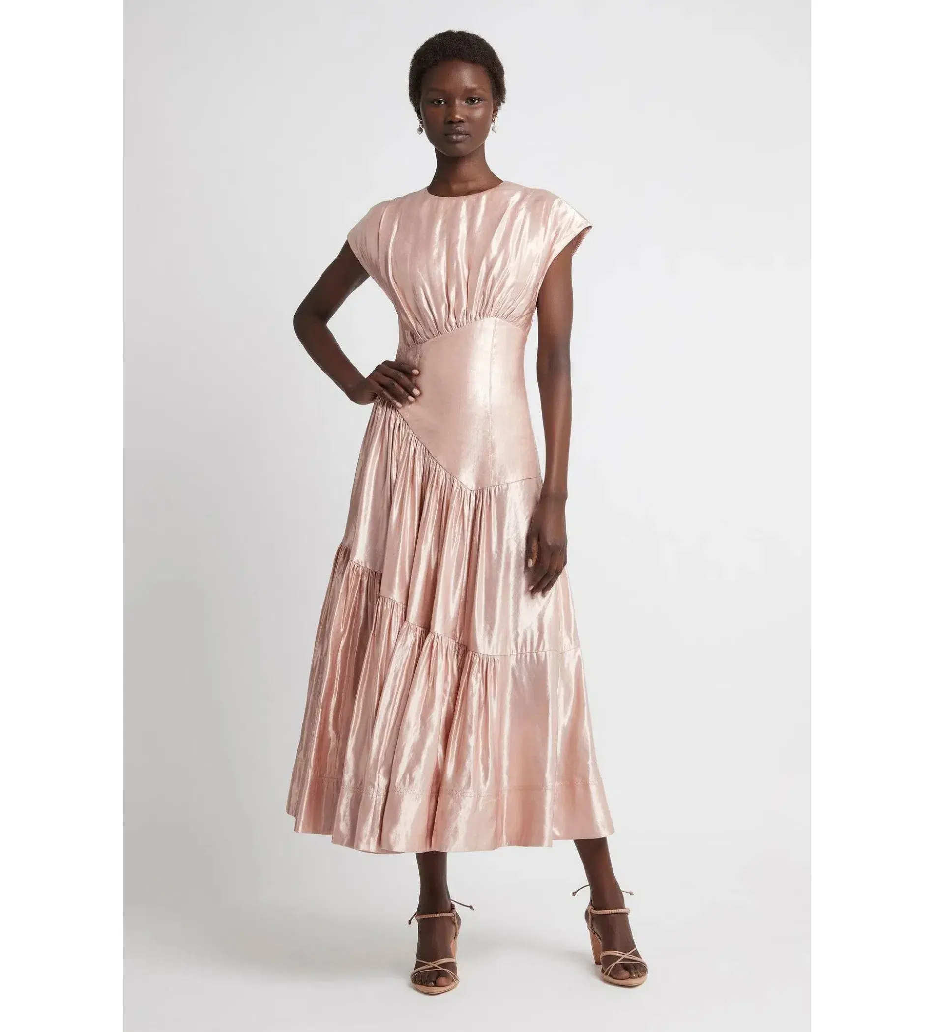 Aje Serendipity Reflection Midi Dress Blush Pink Size 12 - Image 1