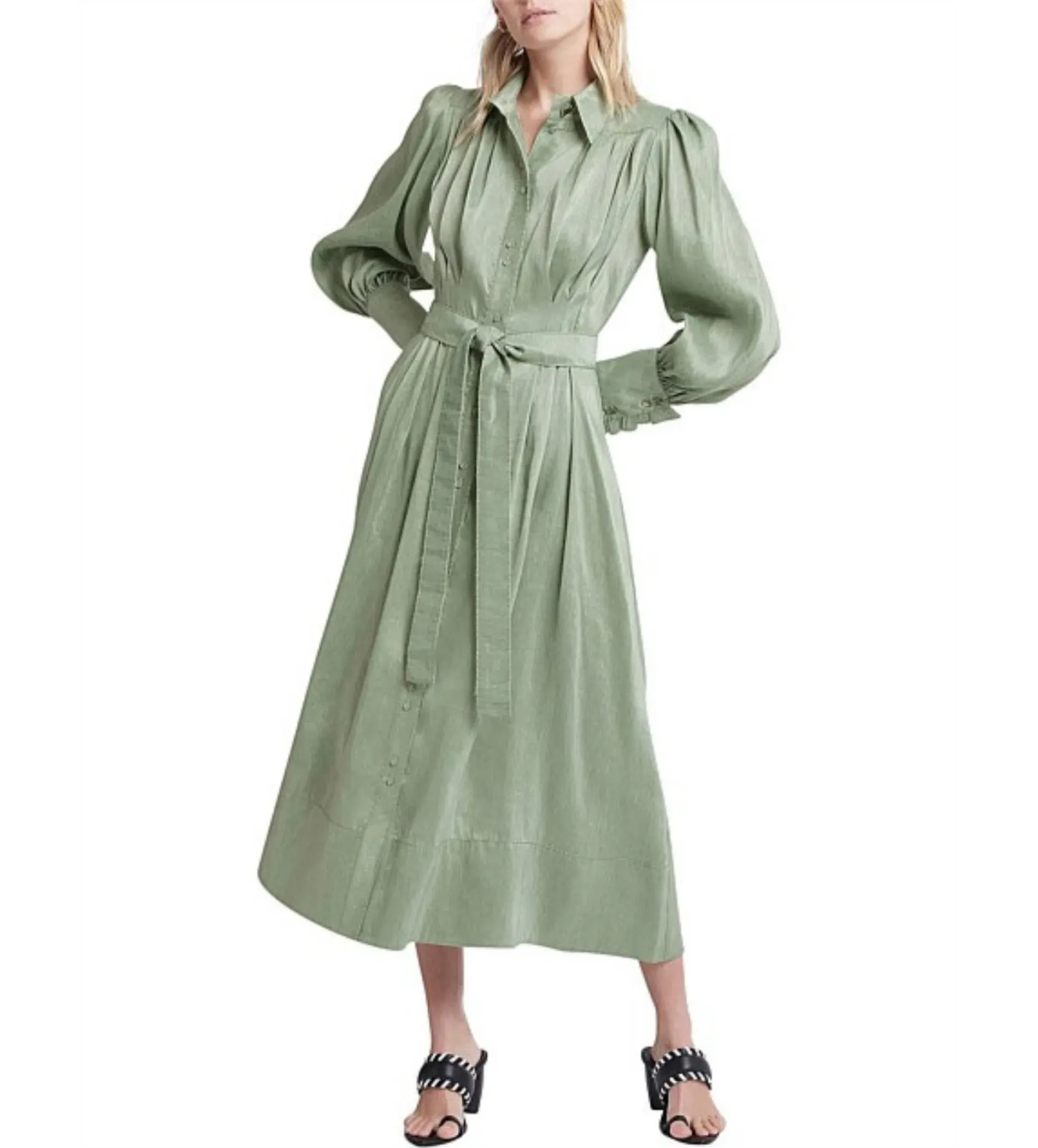 Aje Idealist Shirt Dress Green Size 8  - Image 1
