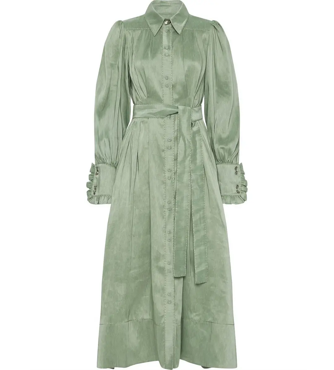 Aje Idealist Shirt Dress Green Size 8  for rent on The Volte - main image