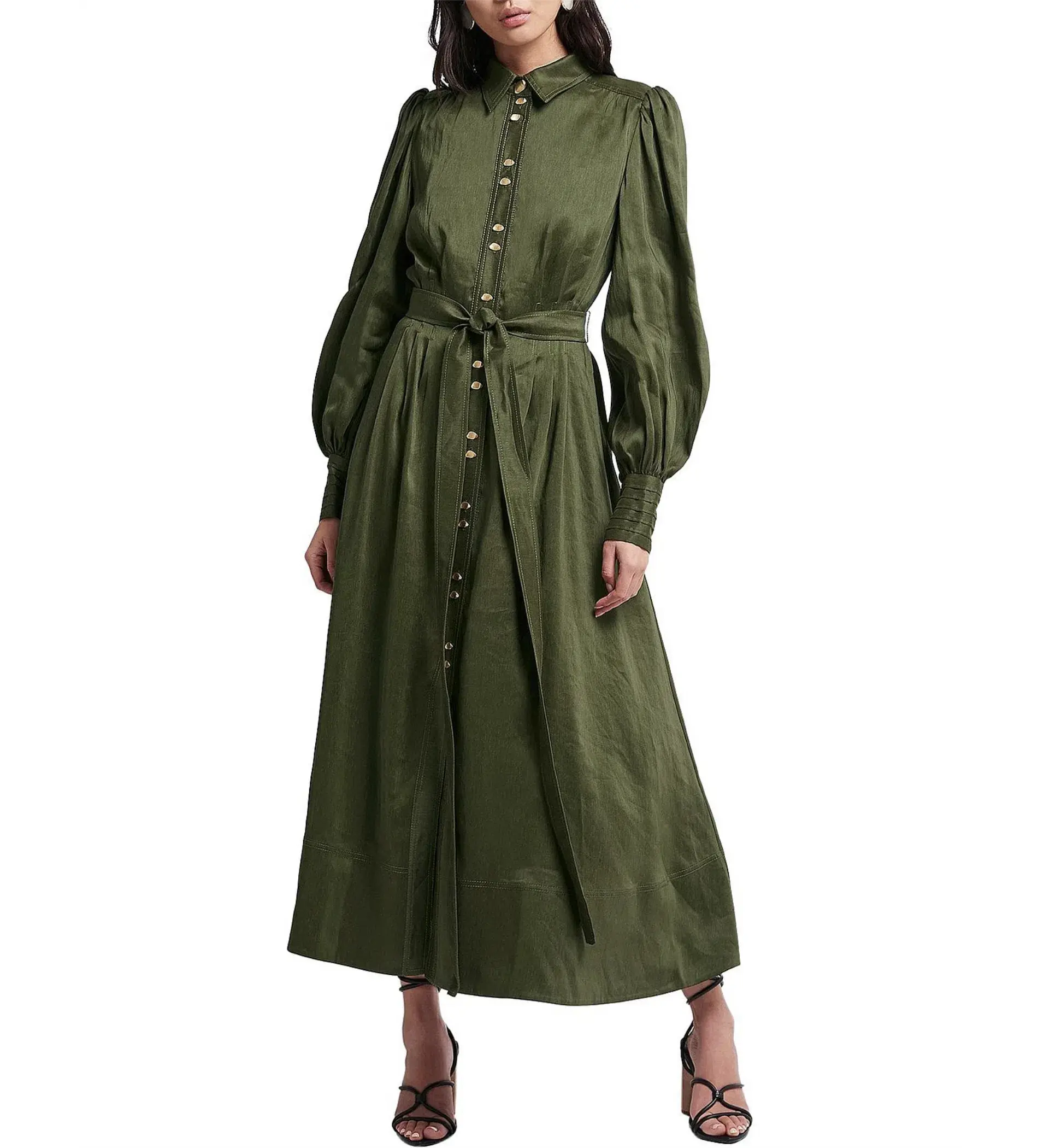Aje Oxidised Shirt Dress Green Size 8 - Image 1