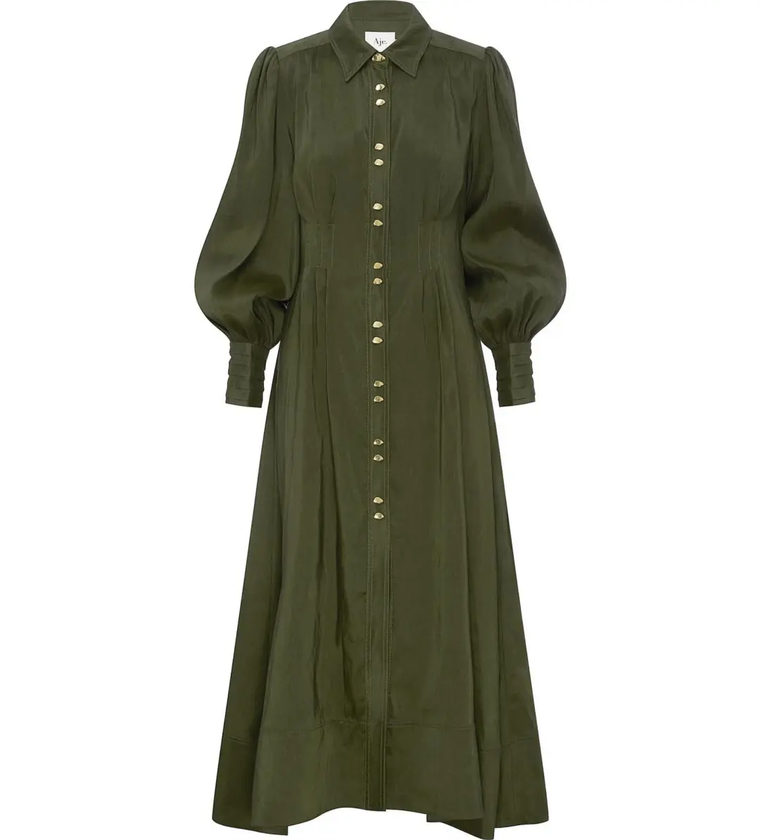 Aje Oxidised Shirt Dress Green Size 8 for rent on The Volte - main image