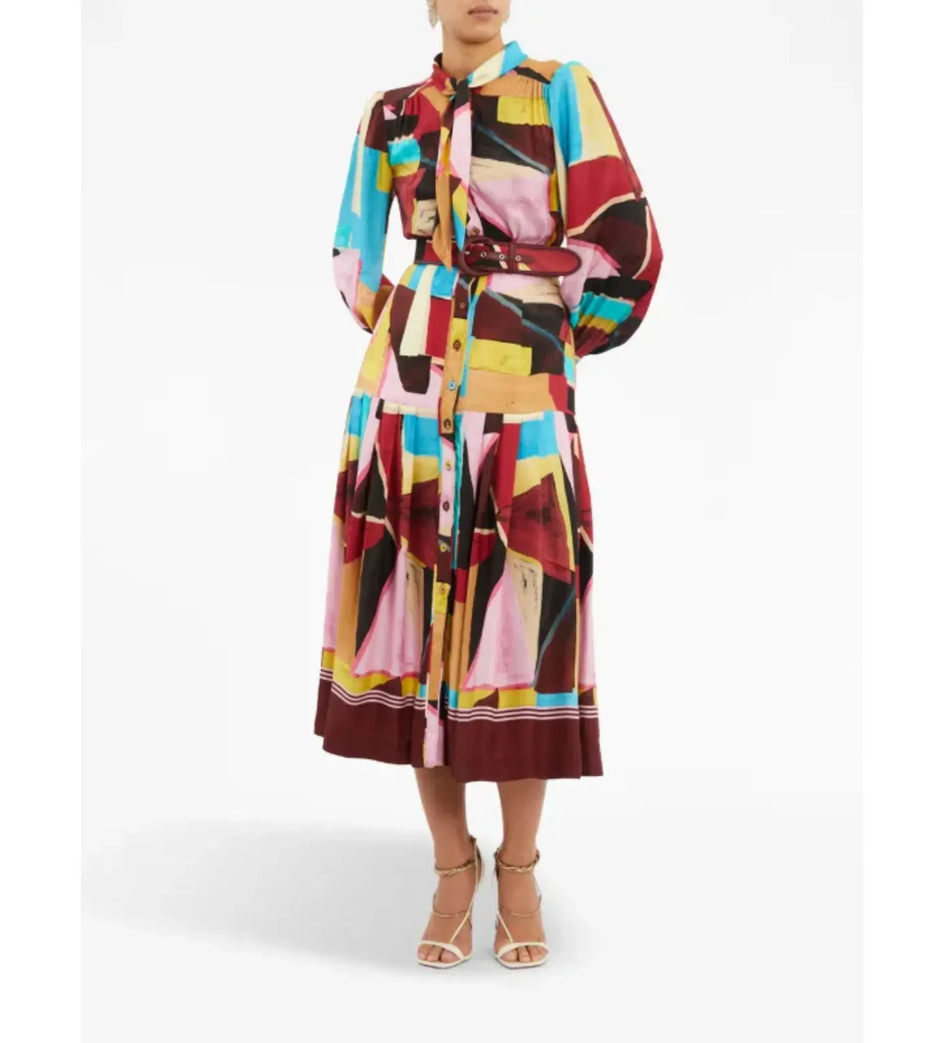 Rebecca Vallance Bastille Abstract-print Dress Multi Size 8  - Image 1