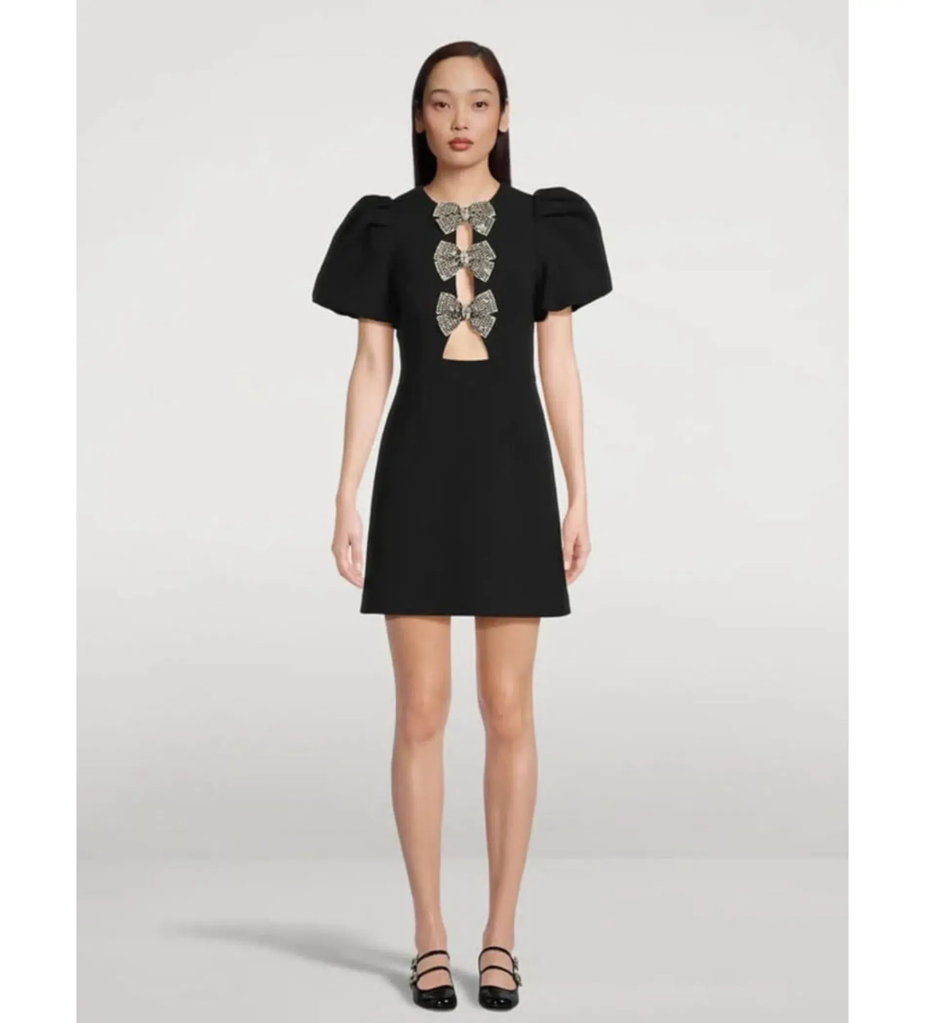 Rebecca Vallance Yvonne Bow Mini Dress in Black Size 10  - Image 3