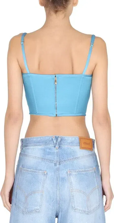 Versace Medusa Corset Top Blue Size AU 10 for rent on The Volte - main image