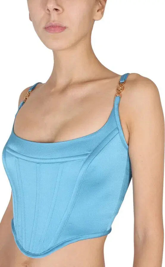 Versace Medusa Corset Top Blue Size AU 10 - Image 2
