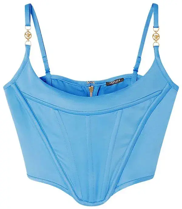 Versace Medusa Corset Top Blue Size AU 10 - Image 4