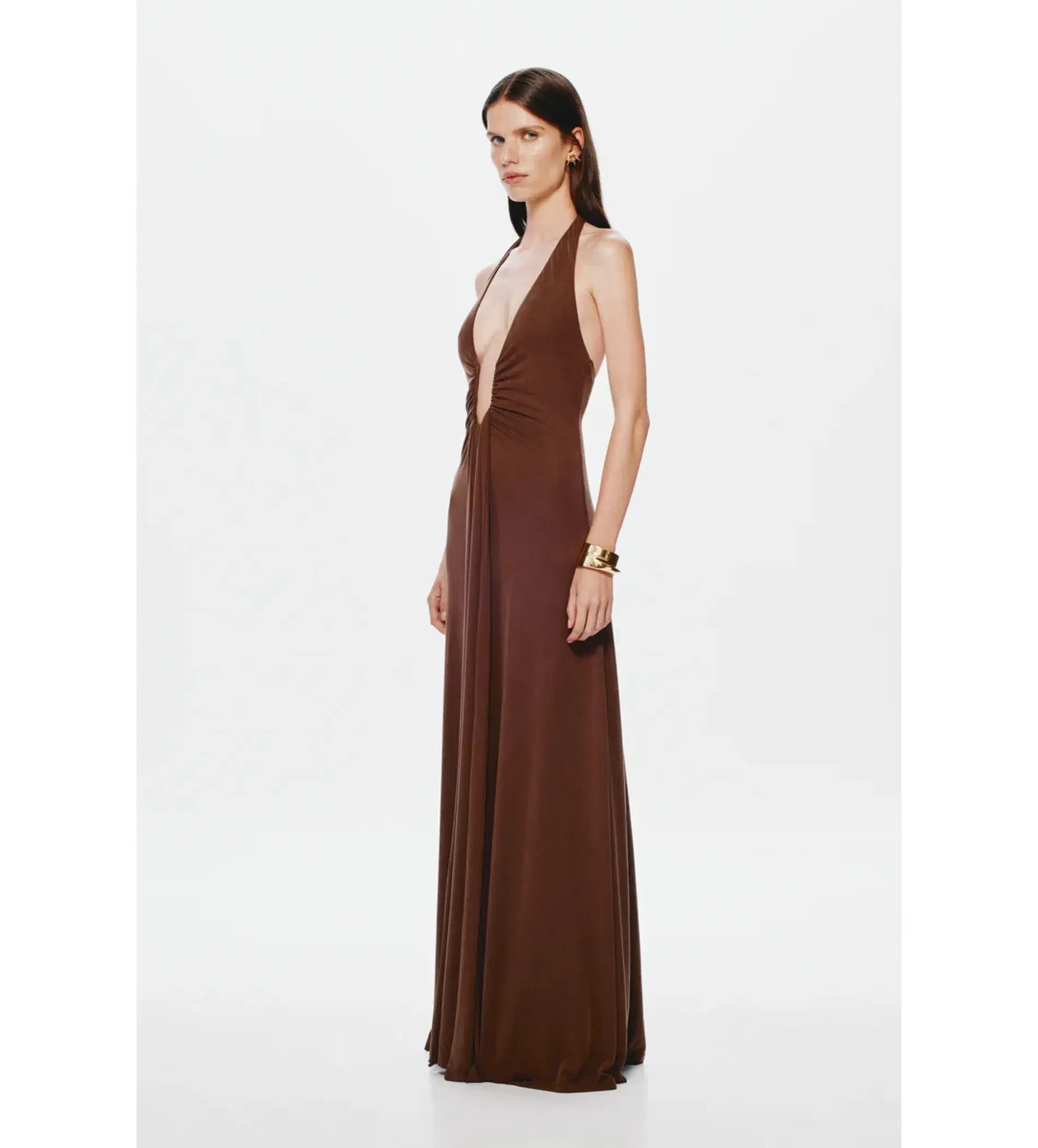 Misha The Jennifer Cupro Dress in Brown Size 8 - Image 2