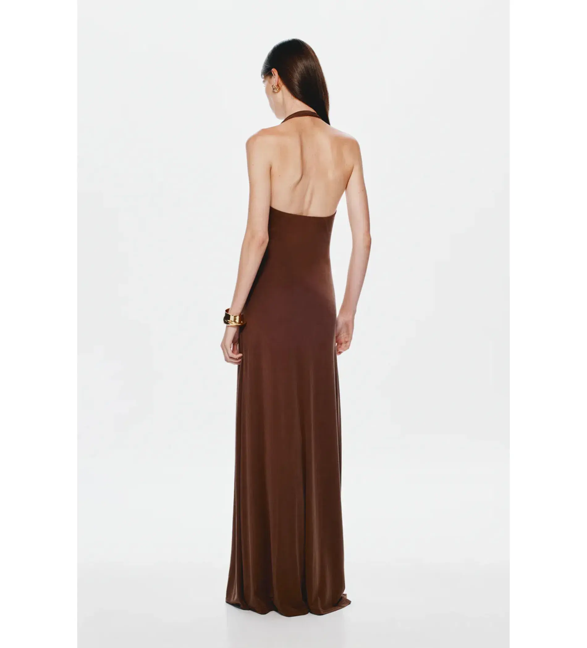 Misha The Jennifer Cupro Dress in Brown Size 8 - Image 3