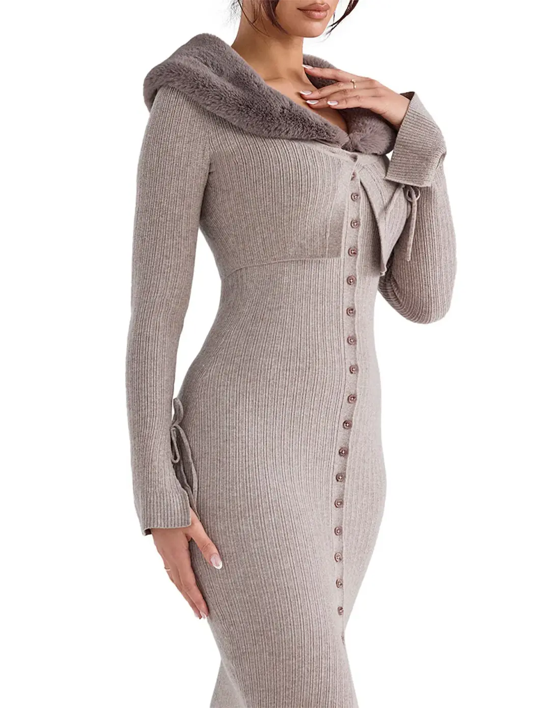 House Of CB Dahlia Cashmere Cardigan Beige Size AU 14  for rent on The Volte - main image