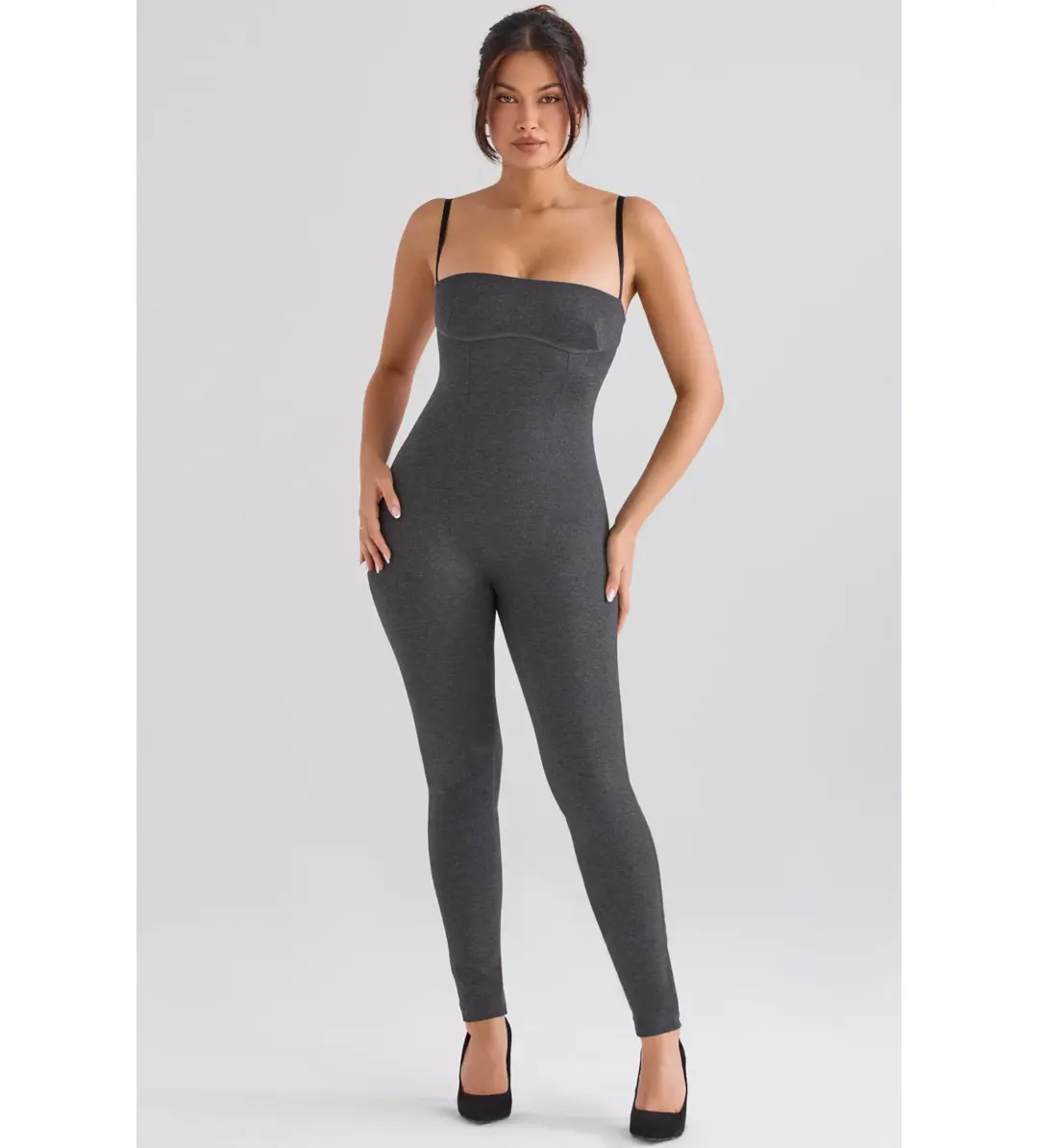 House of CB Luisa Loungewear Jumpsuit Charcoal Size Au 14 for rent on The Volte - main image