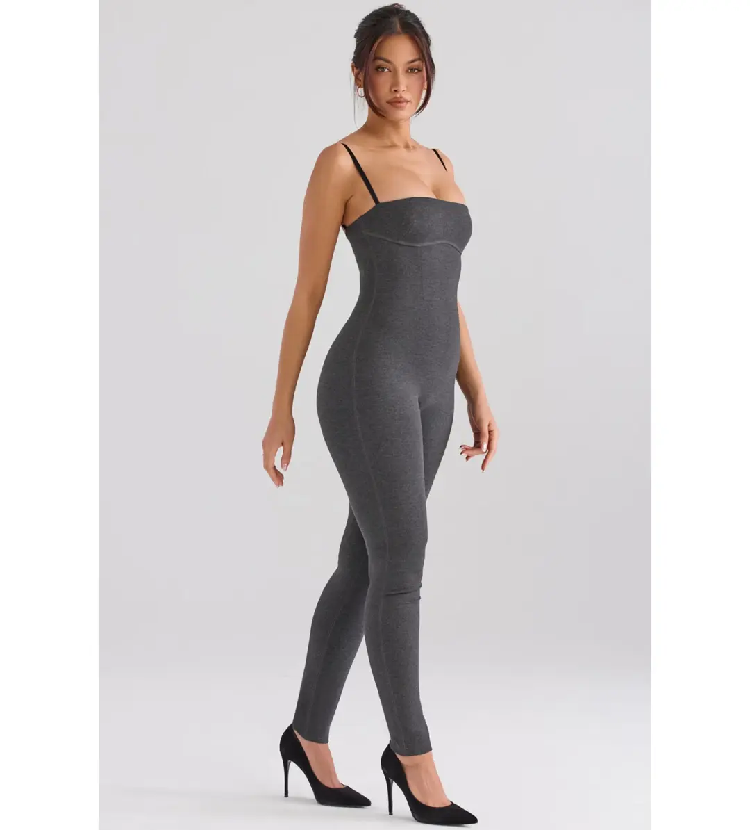 House of CB Luisa Loungewear Jumpsuit Charcoal Size Au 14 for rent on The Volte - main image