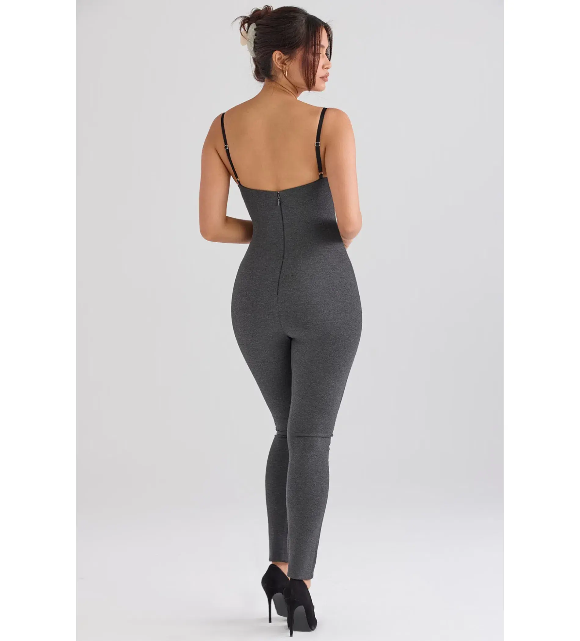 House of CB Luisa Loungewear Jumpsuit Charcoal Size Au 14 - Image 4