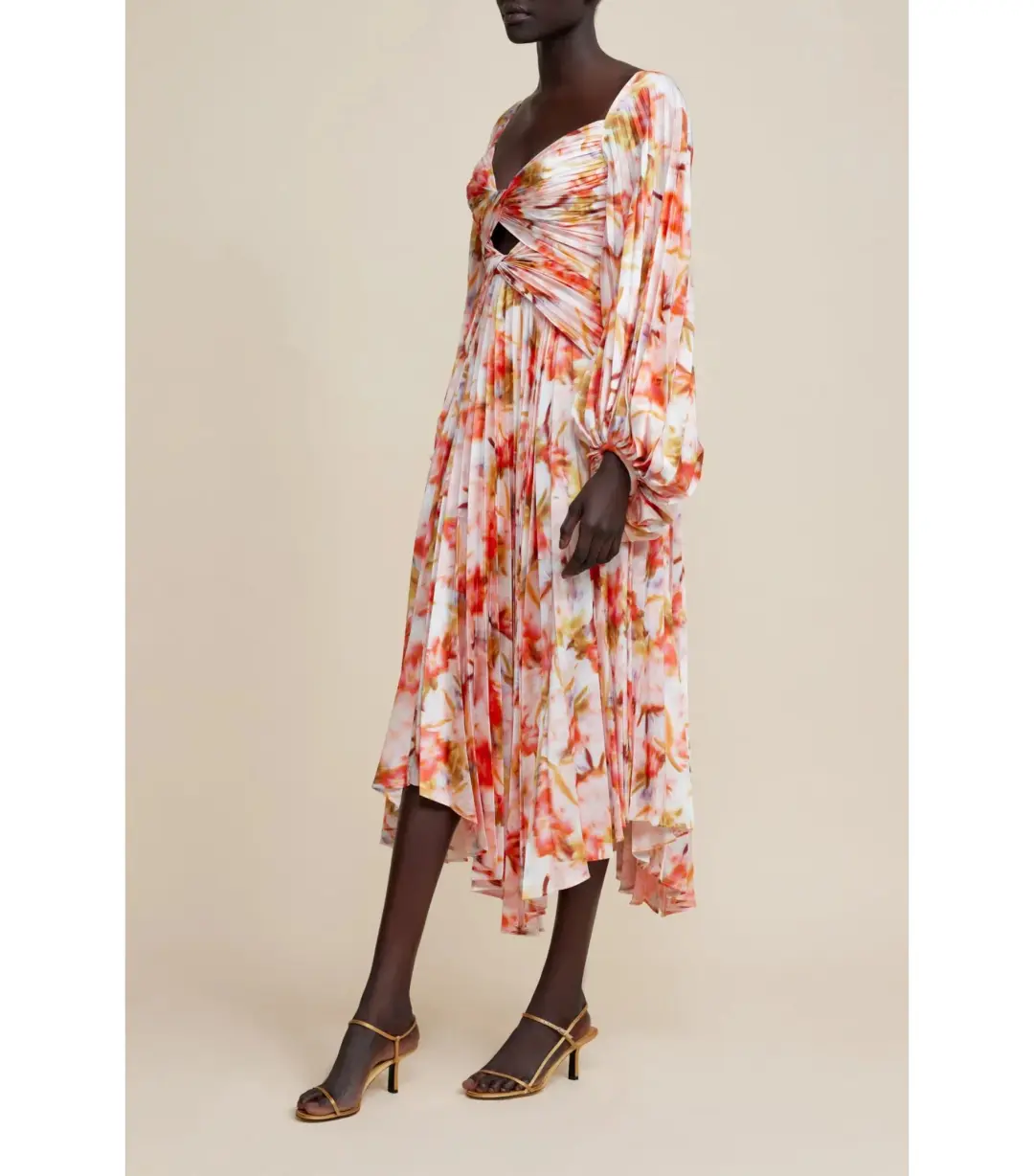 Acler Auroa Midi Dress in Rouge Medley Size AU 8 for rent on The Volte - main image