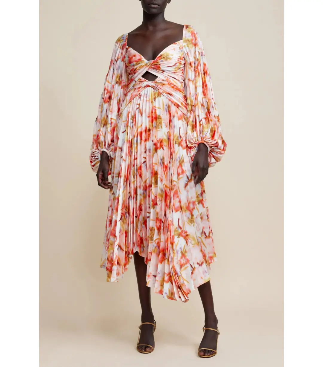 Acler Auroa Midi Dress in Rouge Medley Size AU 8 for rent on The Volte - main image