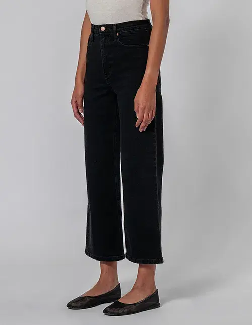 Nobody Denim Milla Wide Leg 32" Long Jean Black Size AU 14 - Image 4