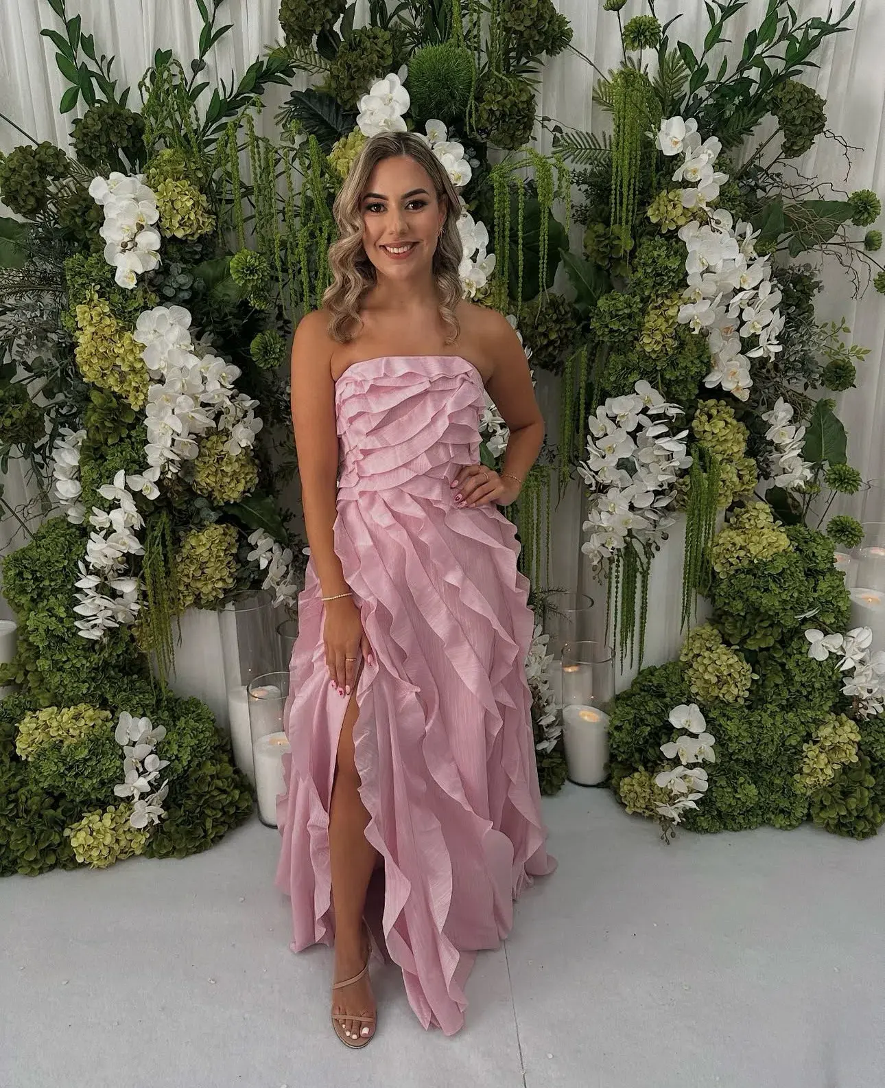 Aje Allairie Gown Maxi Chalk Pink Size AU 12 - Image 1