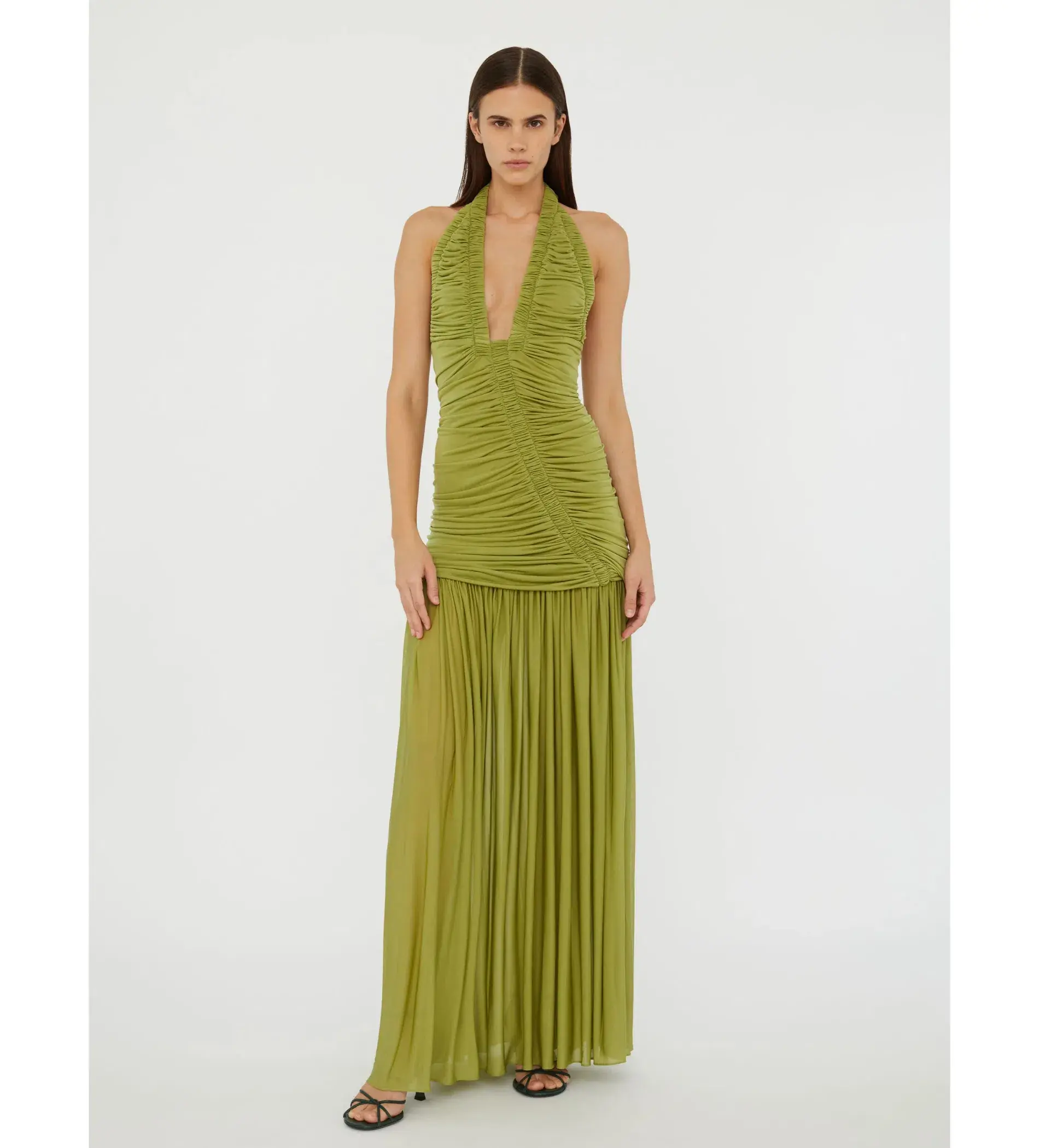 Christopher Esber Orion Gown in Green Olive Size S / AU 8 - Image 1