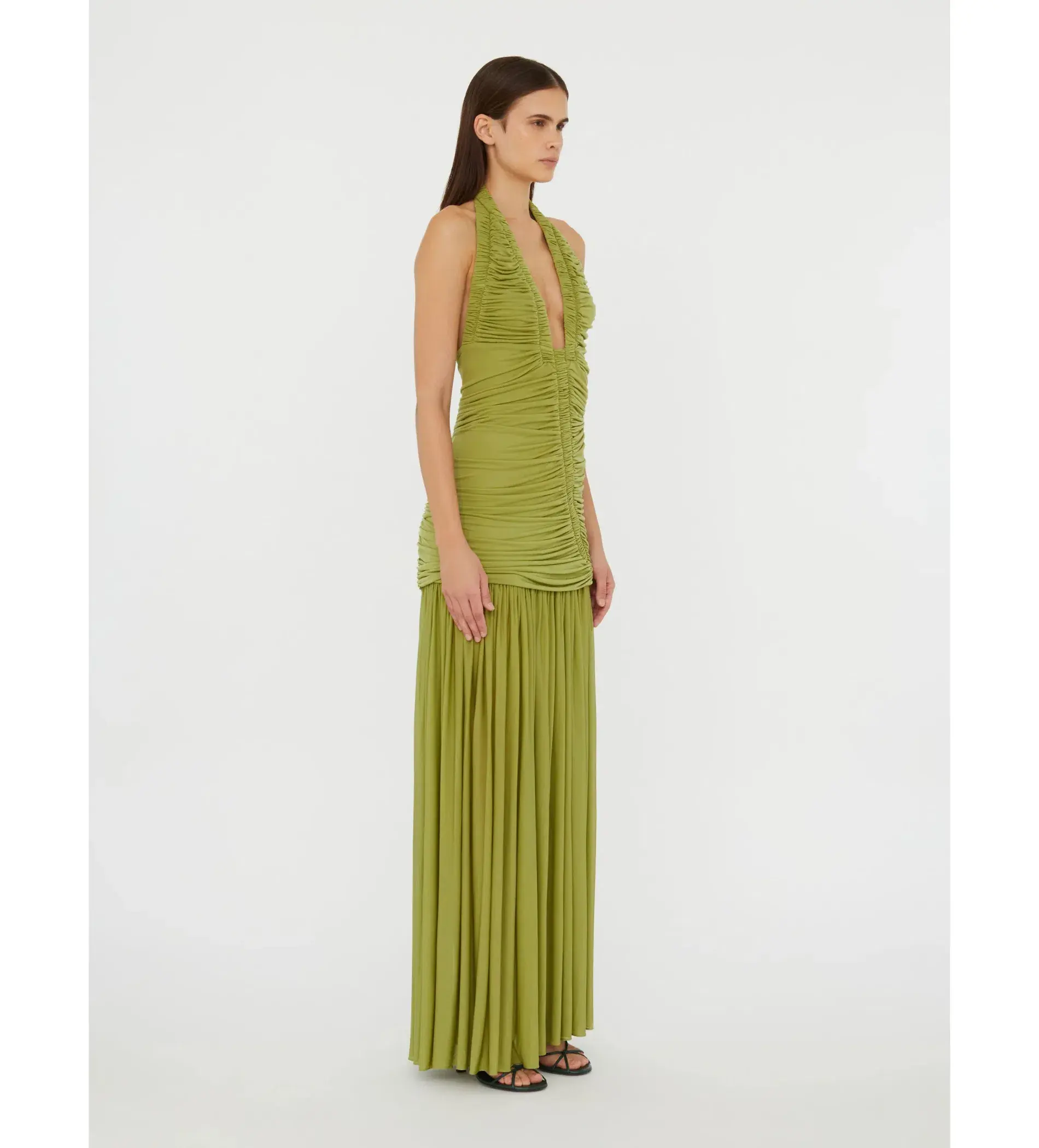 Christopher Esber Orion Gown in Green Olive Size S / AU 8 - Image 2