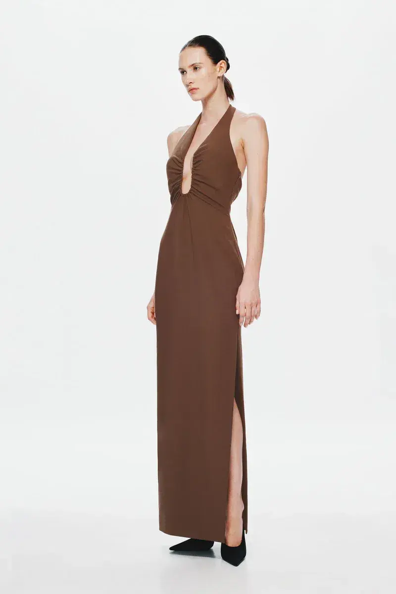Misha The Alusia Maxi Dress Mink Brown Size 10/M - Image 4