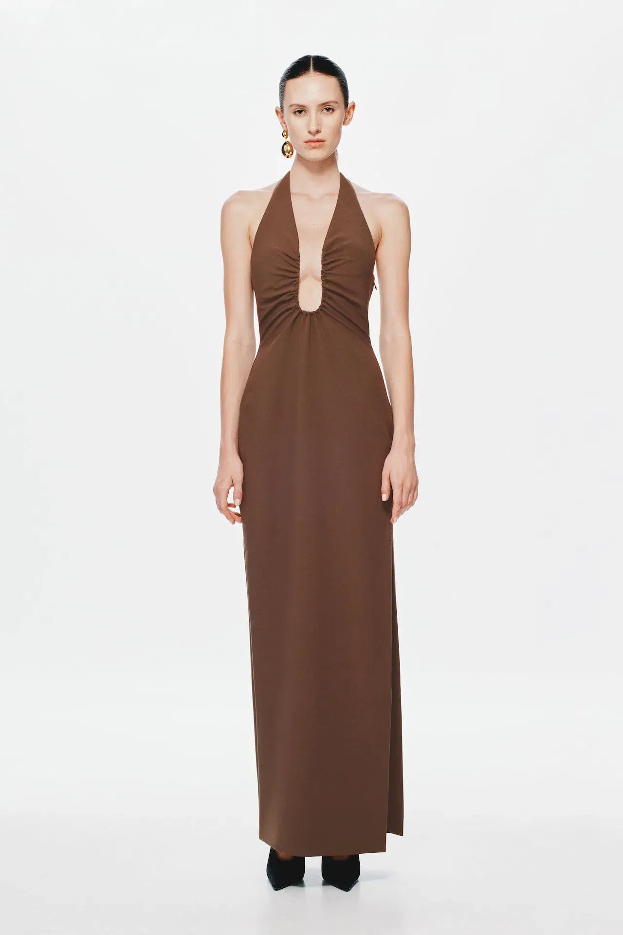 Misha The Alusia Maxi Dress Mink Brown Size 10/M - Image 3