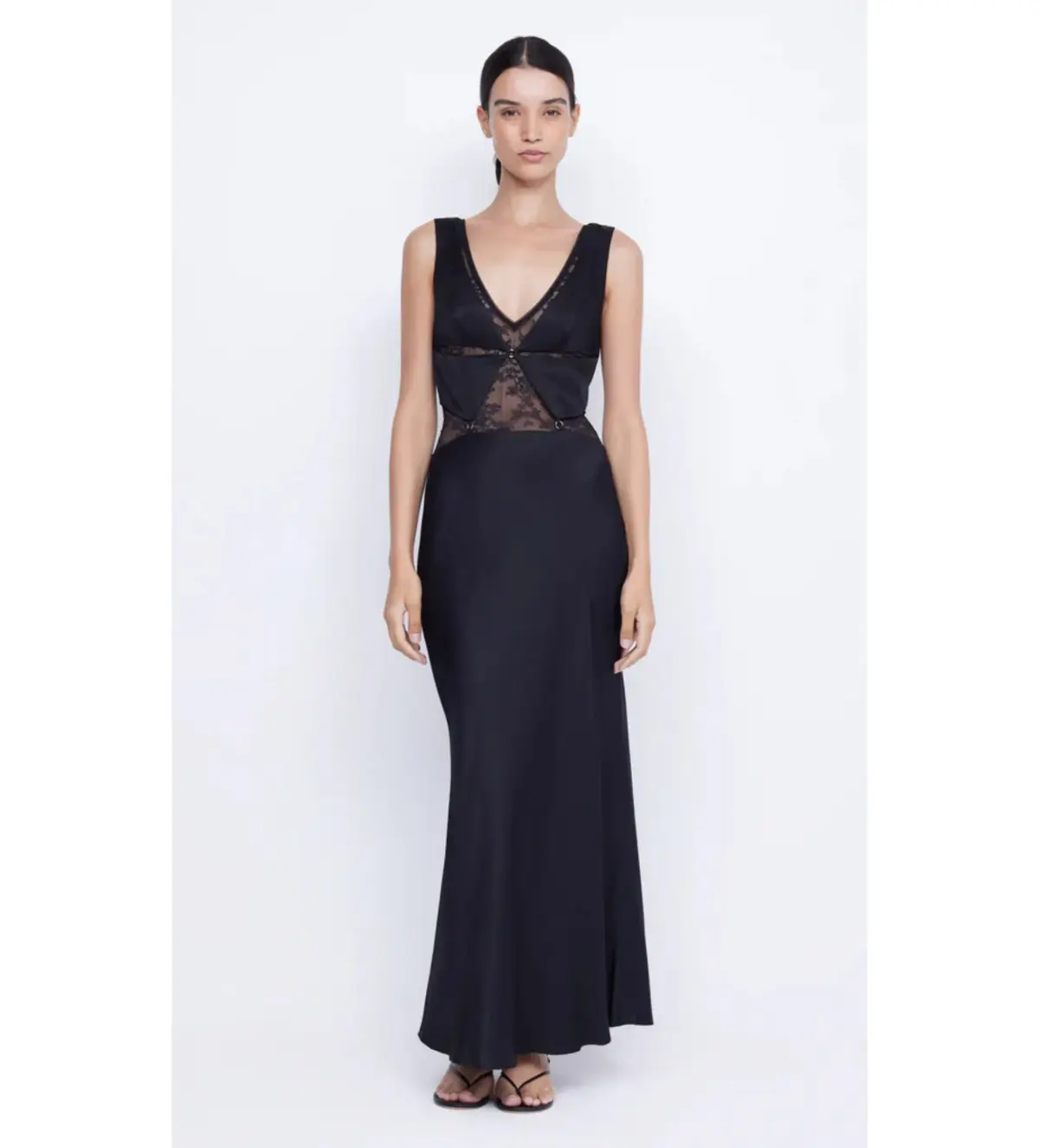Bec & Bridge Juliette V Neck Maxi Dress in Black Size AU 12 - Image 1