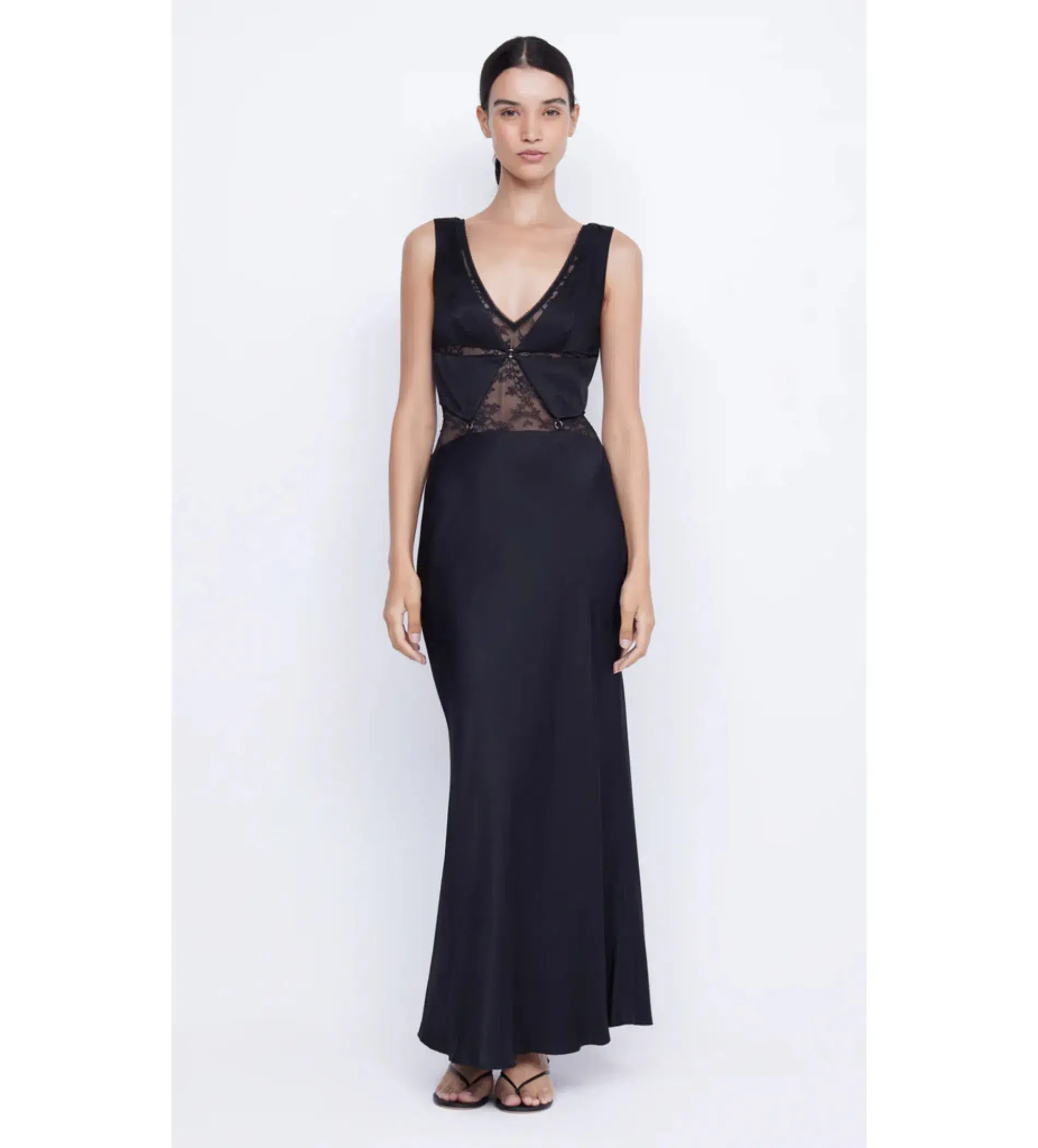 Bec & Bridge Juliette V Neck Maxi Dress in Black Size AU 12 - Image 1