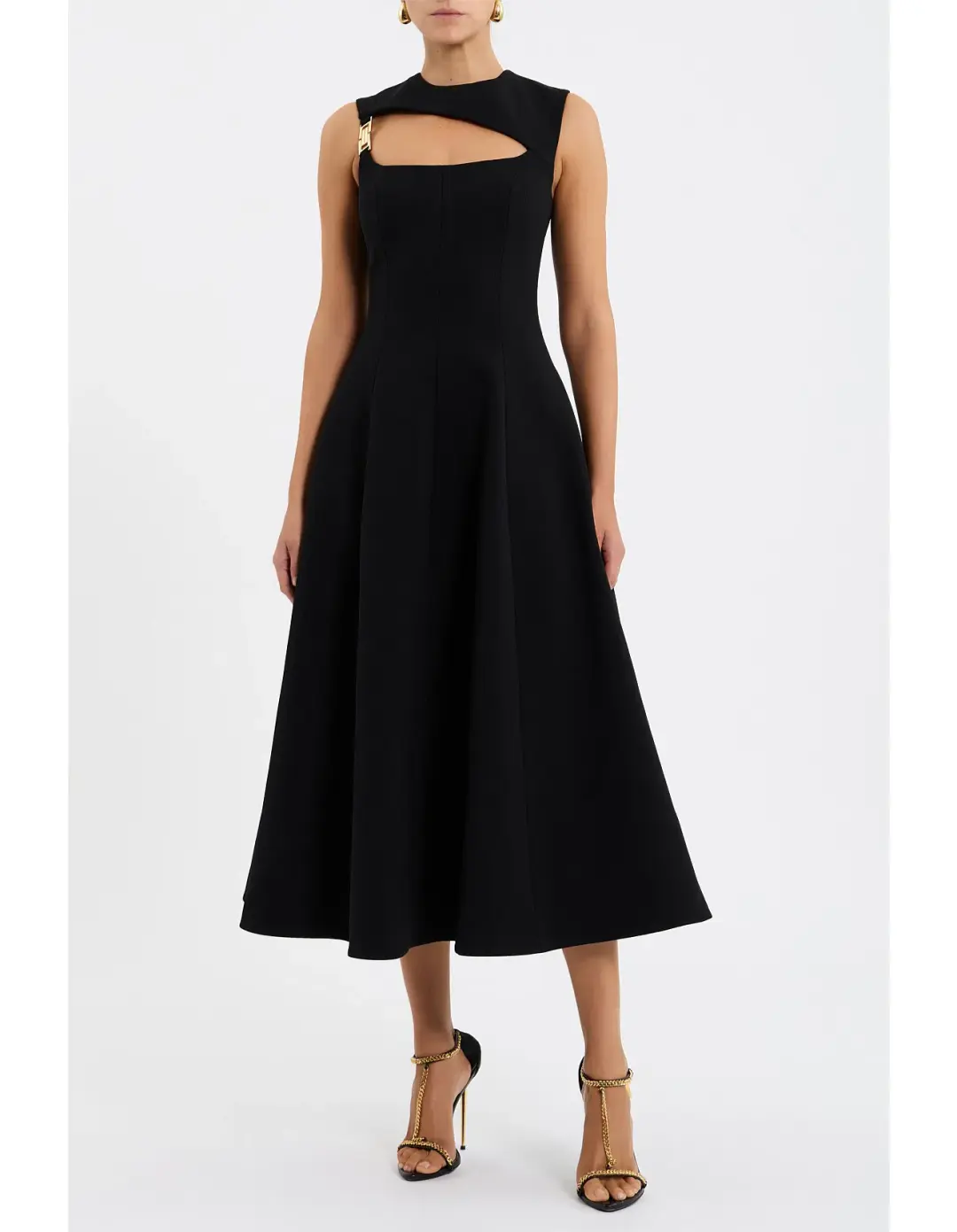 Rebecca Vallance Freyja Midi Dress Black Size AU 8 for rent on The Volte - main image