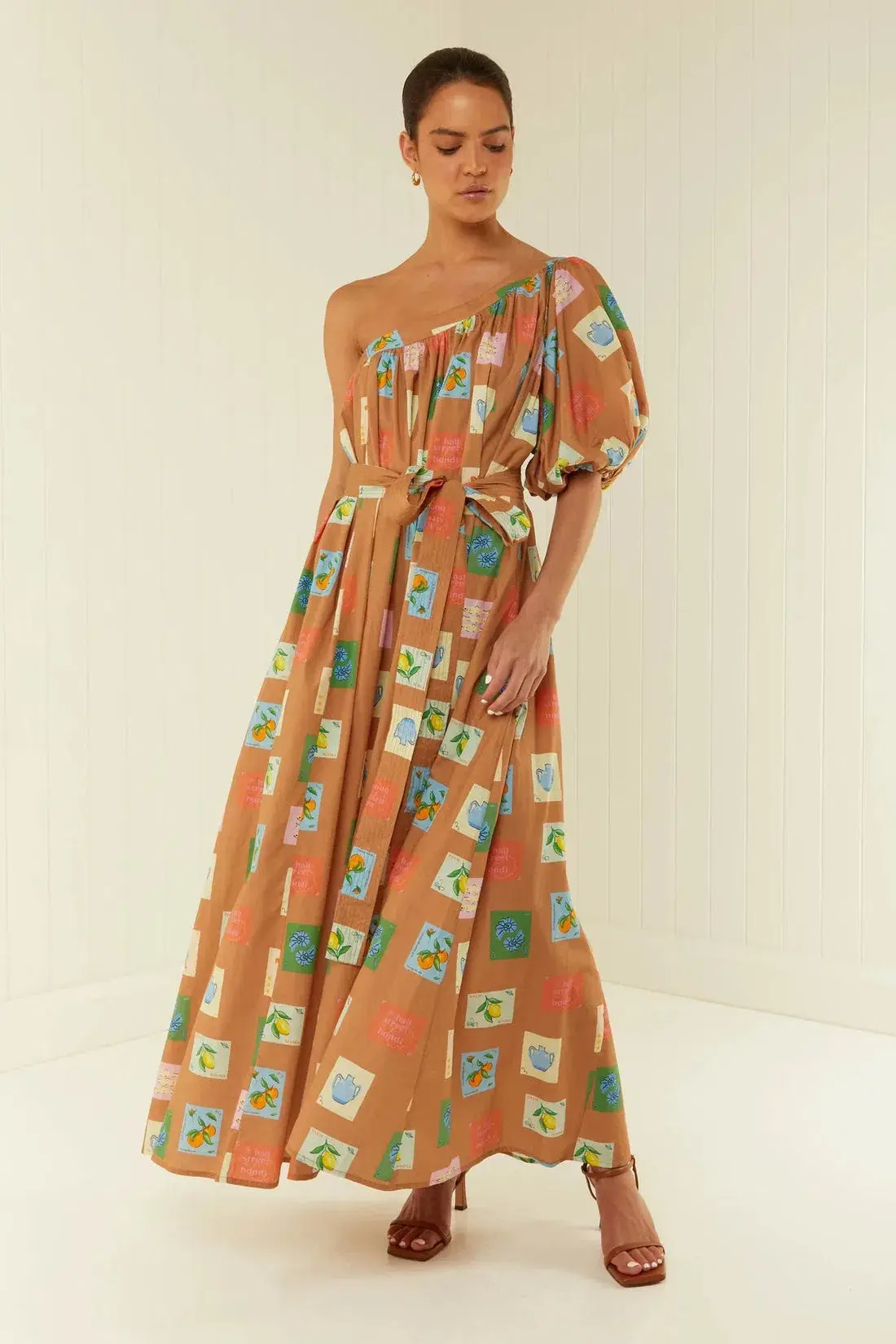 Palm Noosa Lotus Maxi Dress in Brown Print Size 12  - Image 1