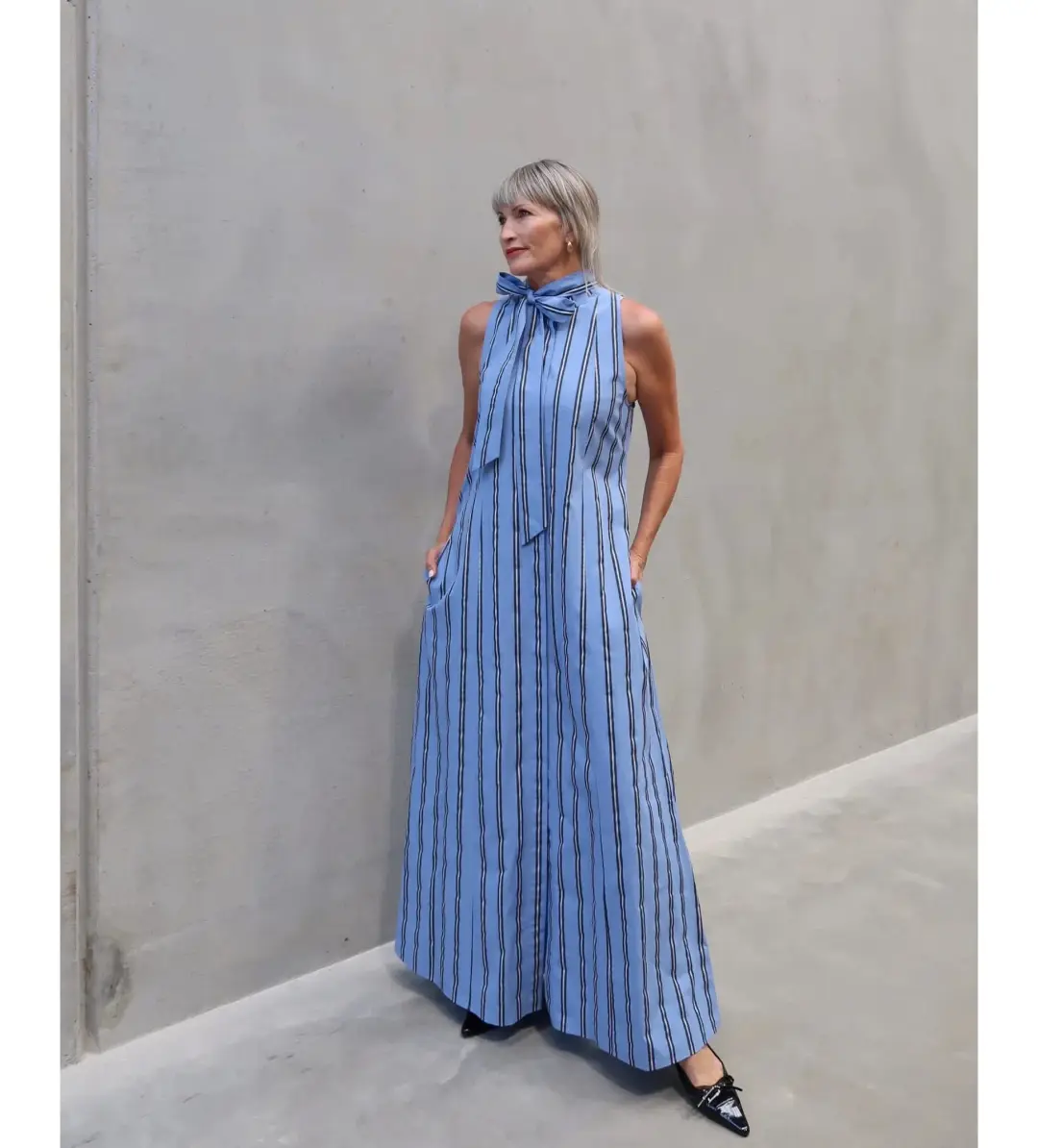 Camilla And Marc Maxi Dress Atoll Stripe Size 12 for rent on The Volte - main image