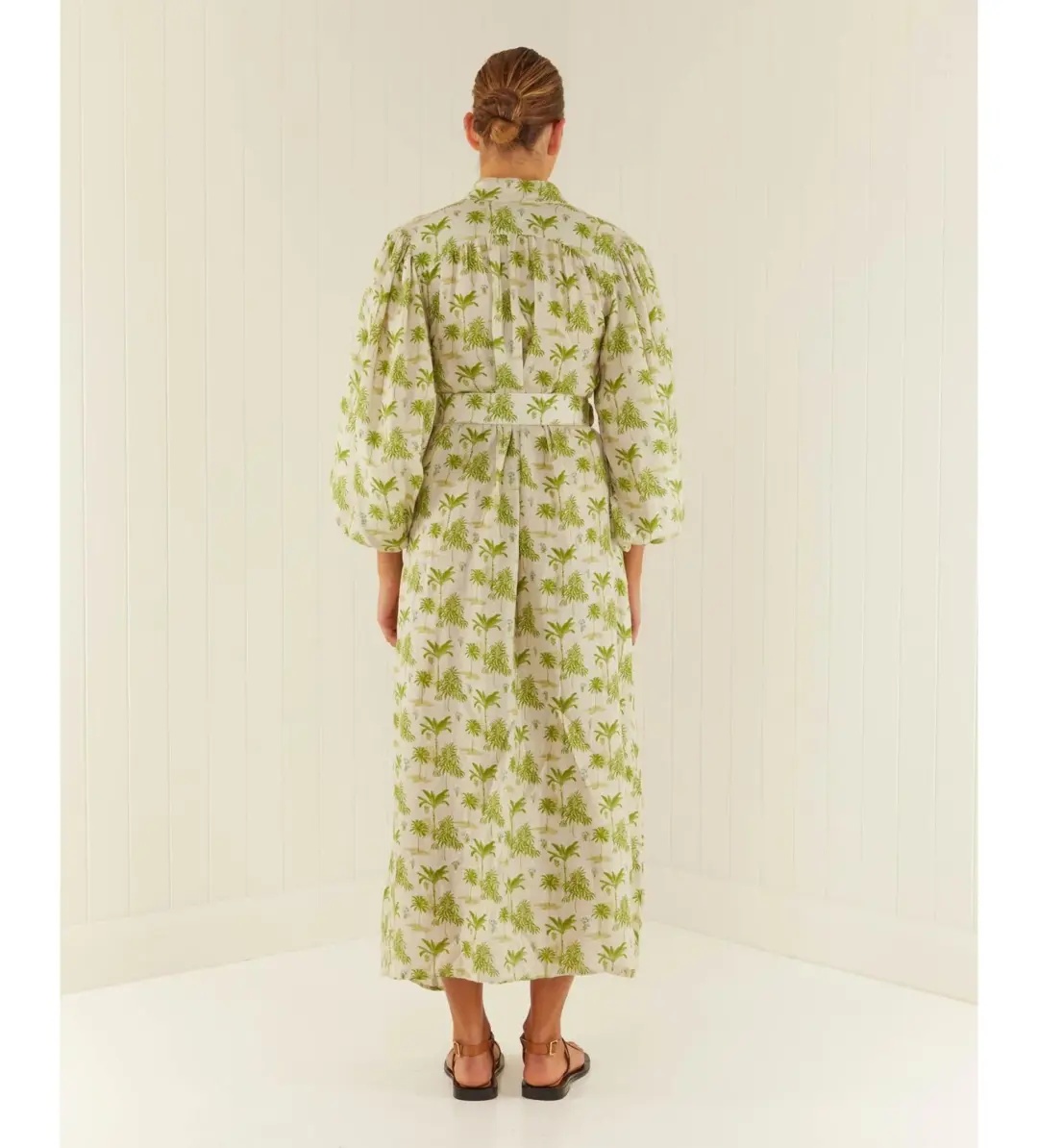 Palm Noosa Noddy Belted Shirt Dress in Green Palms Size 10 for rent on The Volte - main image